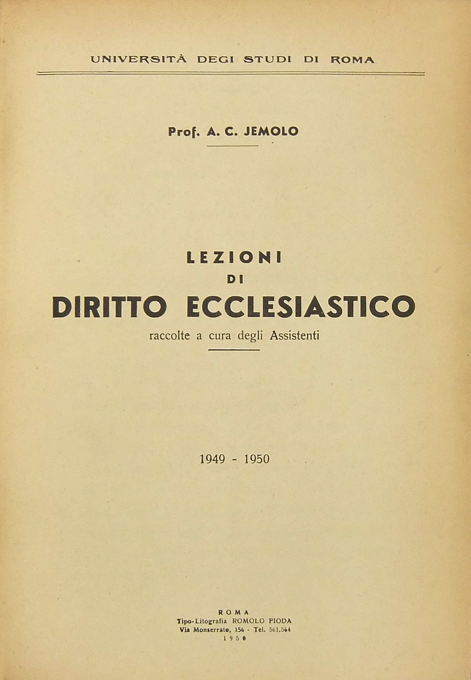 Lezioni di diritto ecclesiastico raccolte a cura d