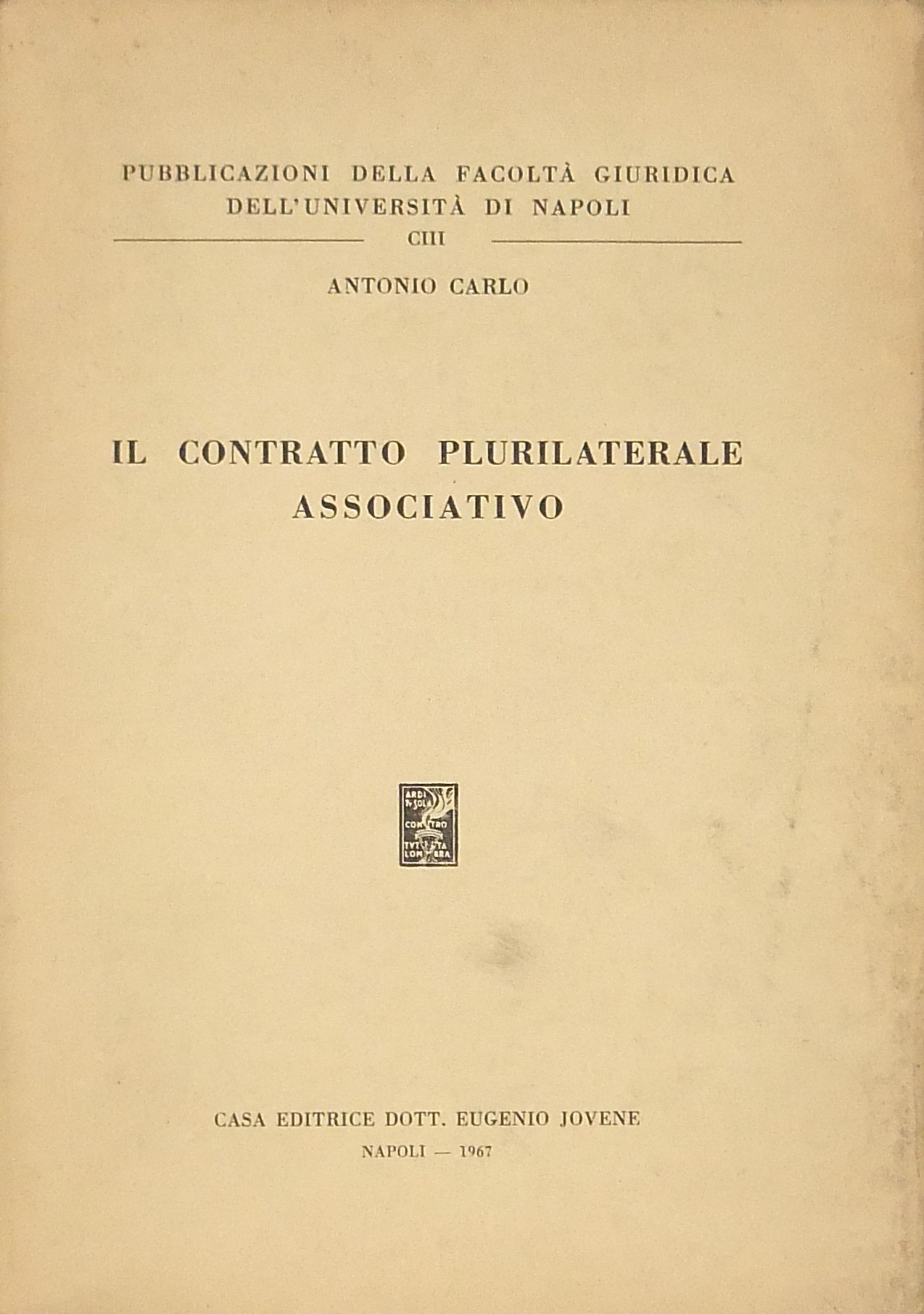 Il contratto plurilaterale associativo