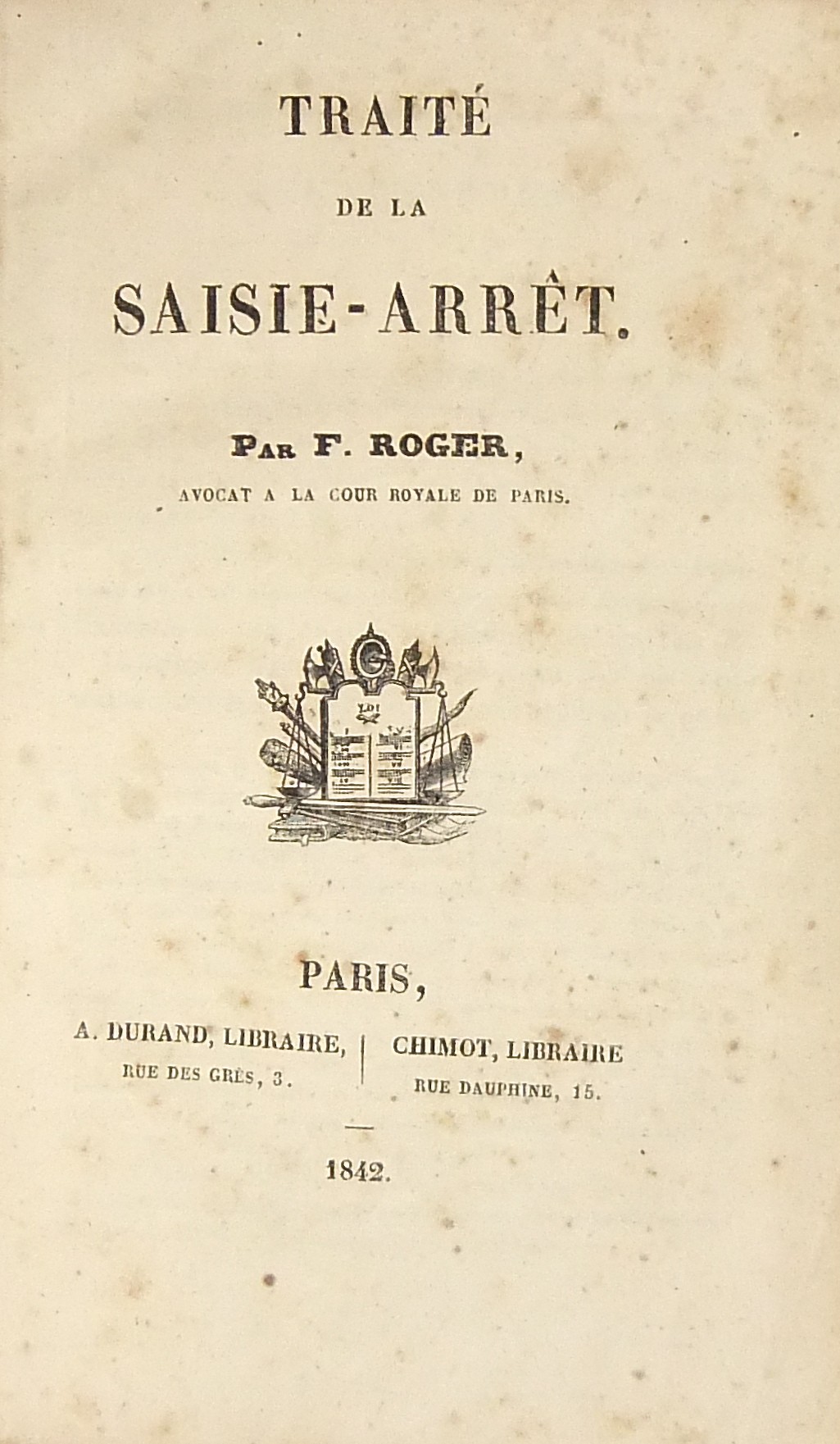 Traite de la saisie - arret