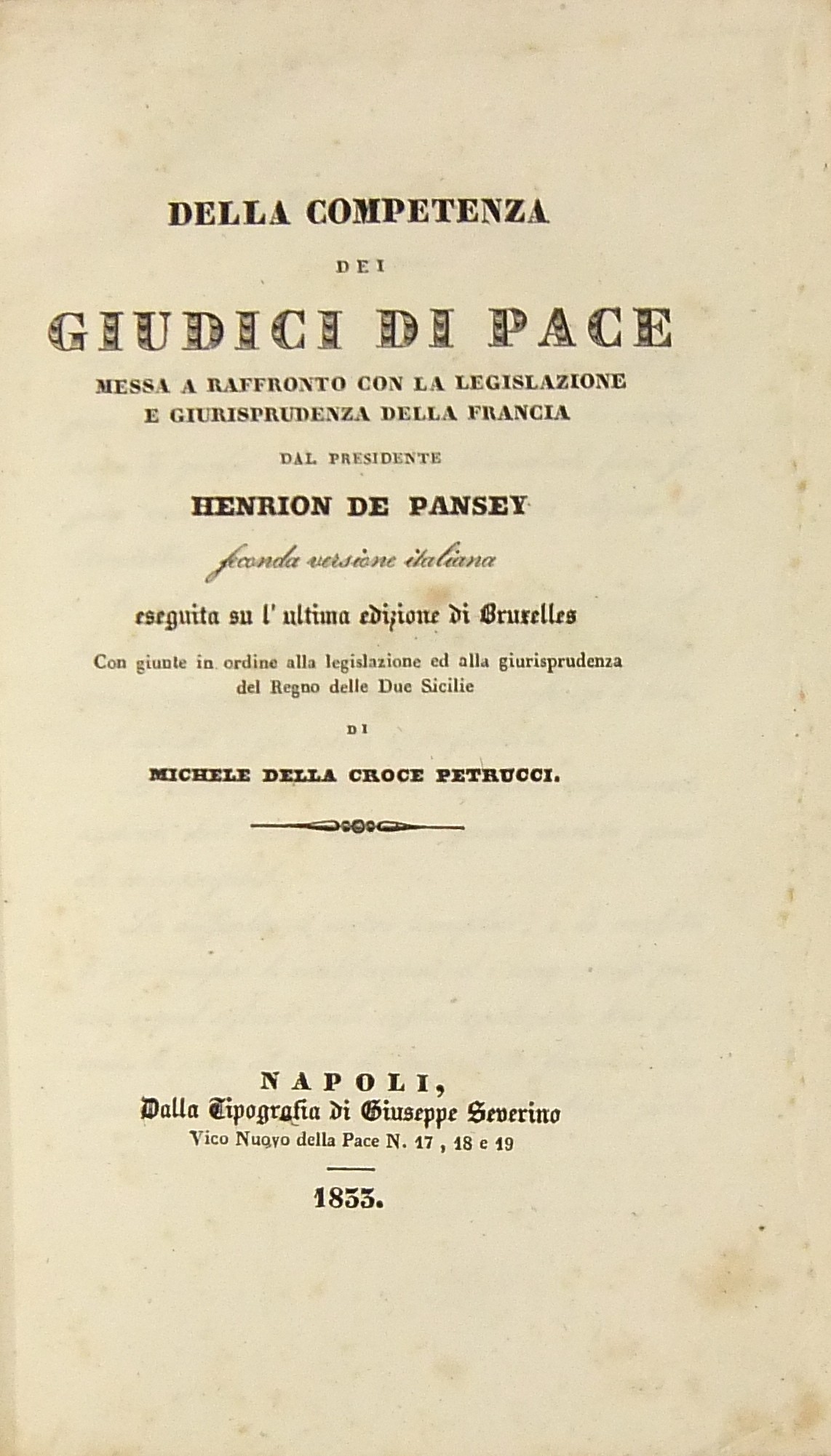 Della competenza dei giudici di pace messa a confr