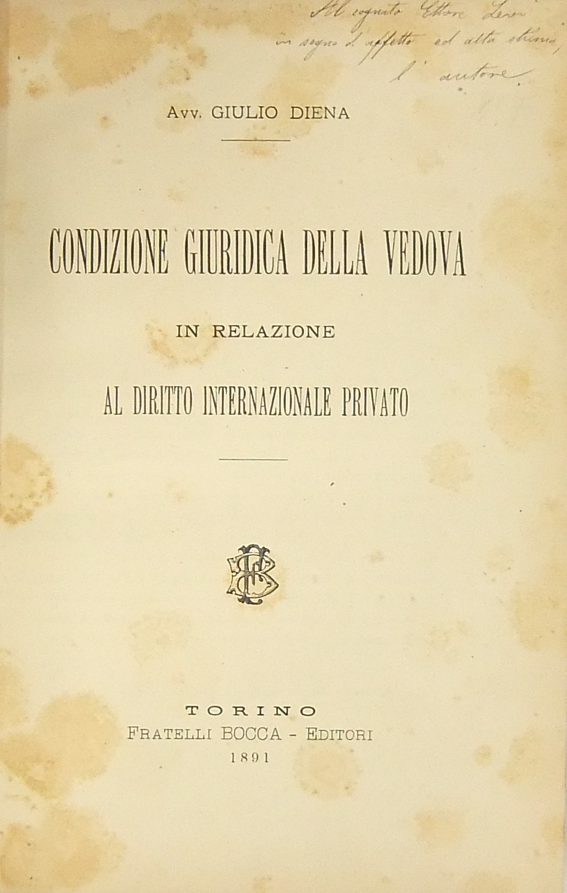 Condizione giuridica della vedova in relazione al