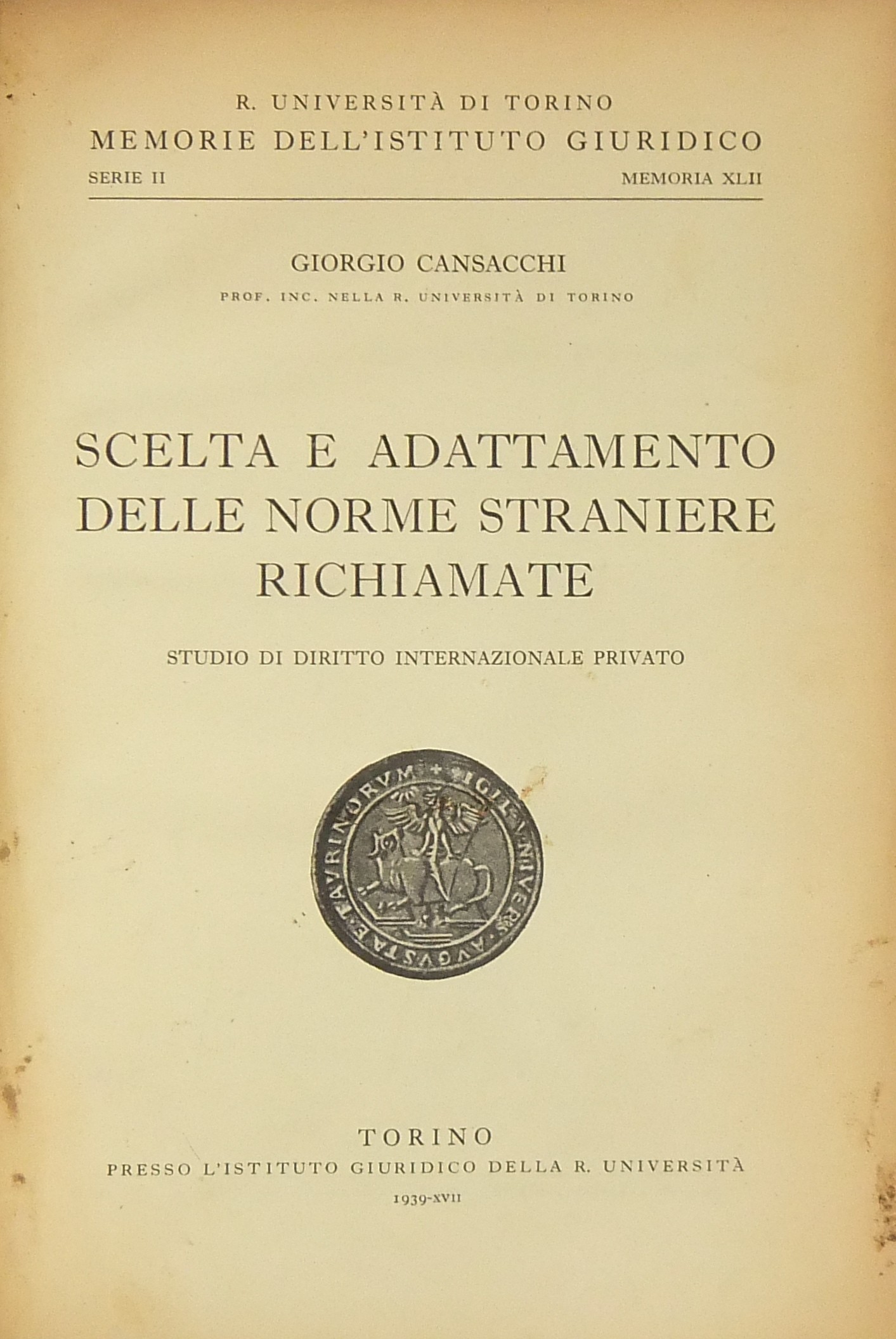 Scelta e adattamento delle norme straniere richiam