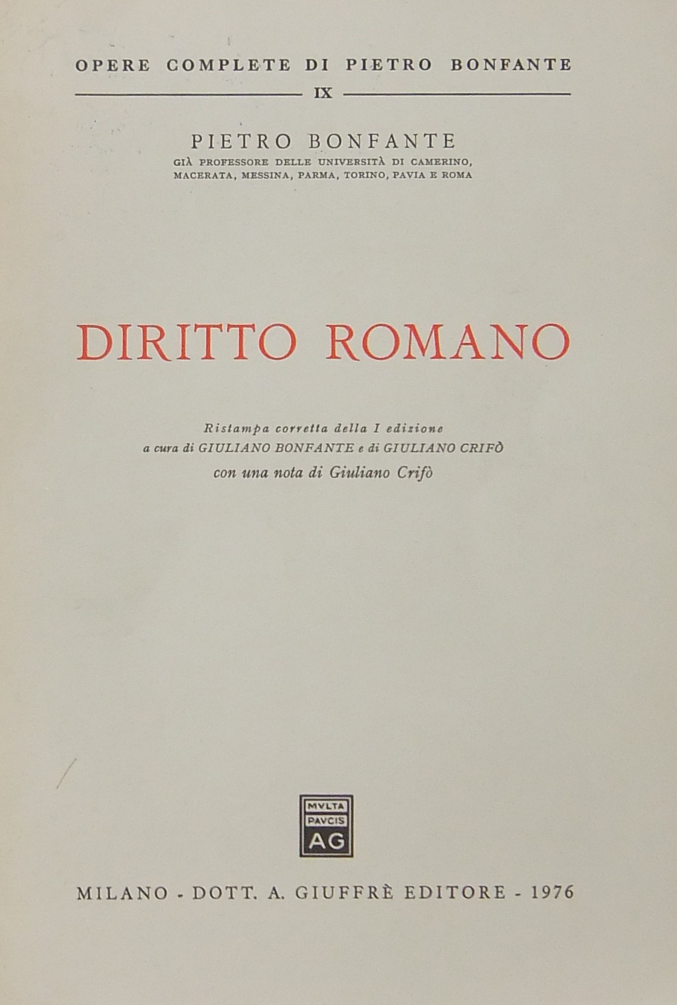 Diritto romano.