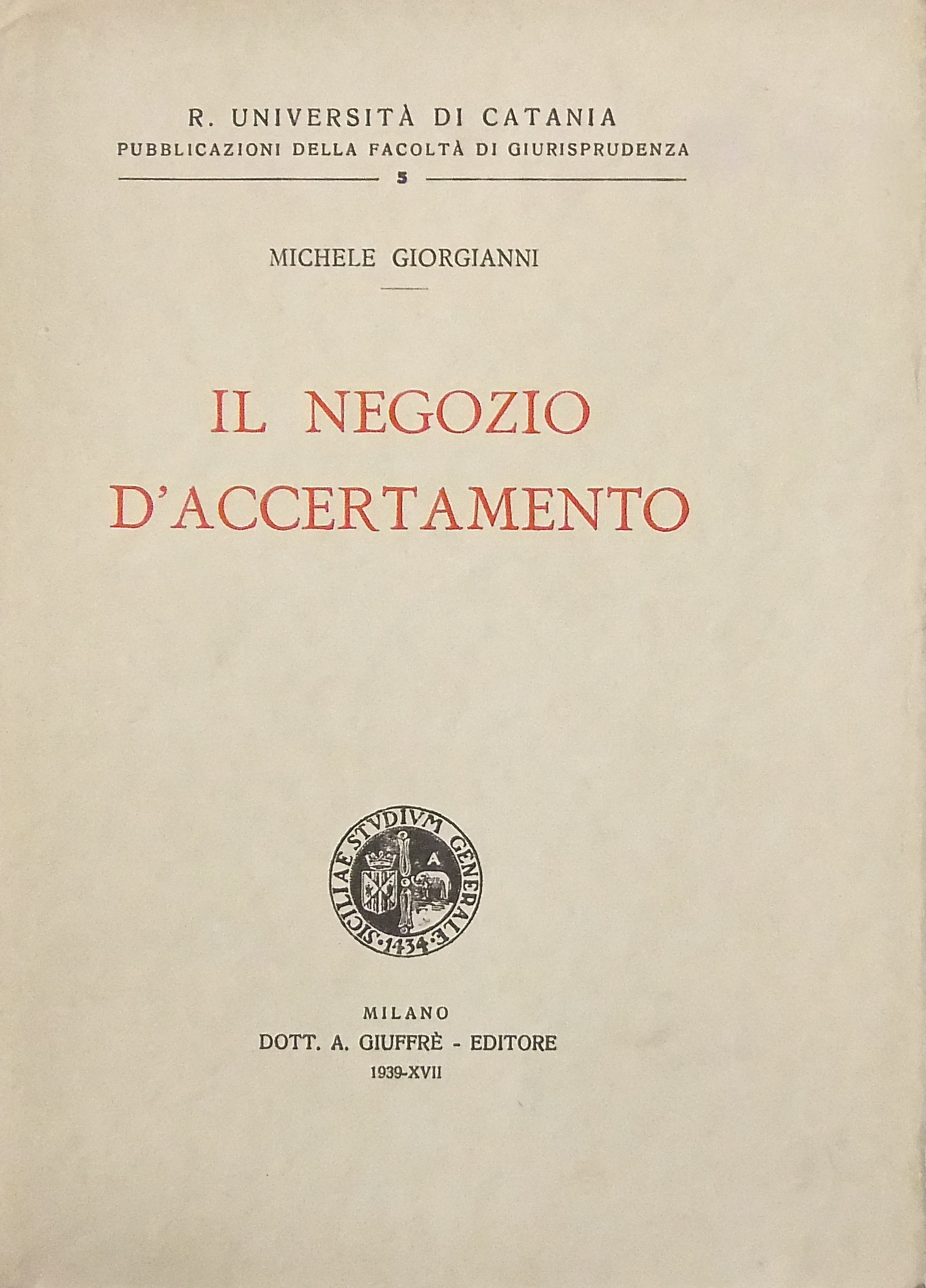 Il negozio di accertamento