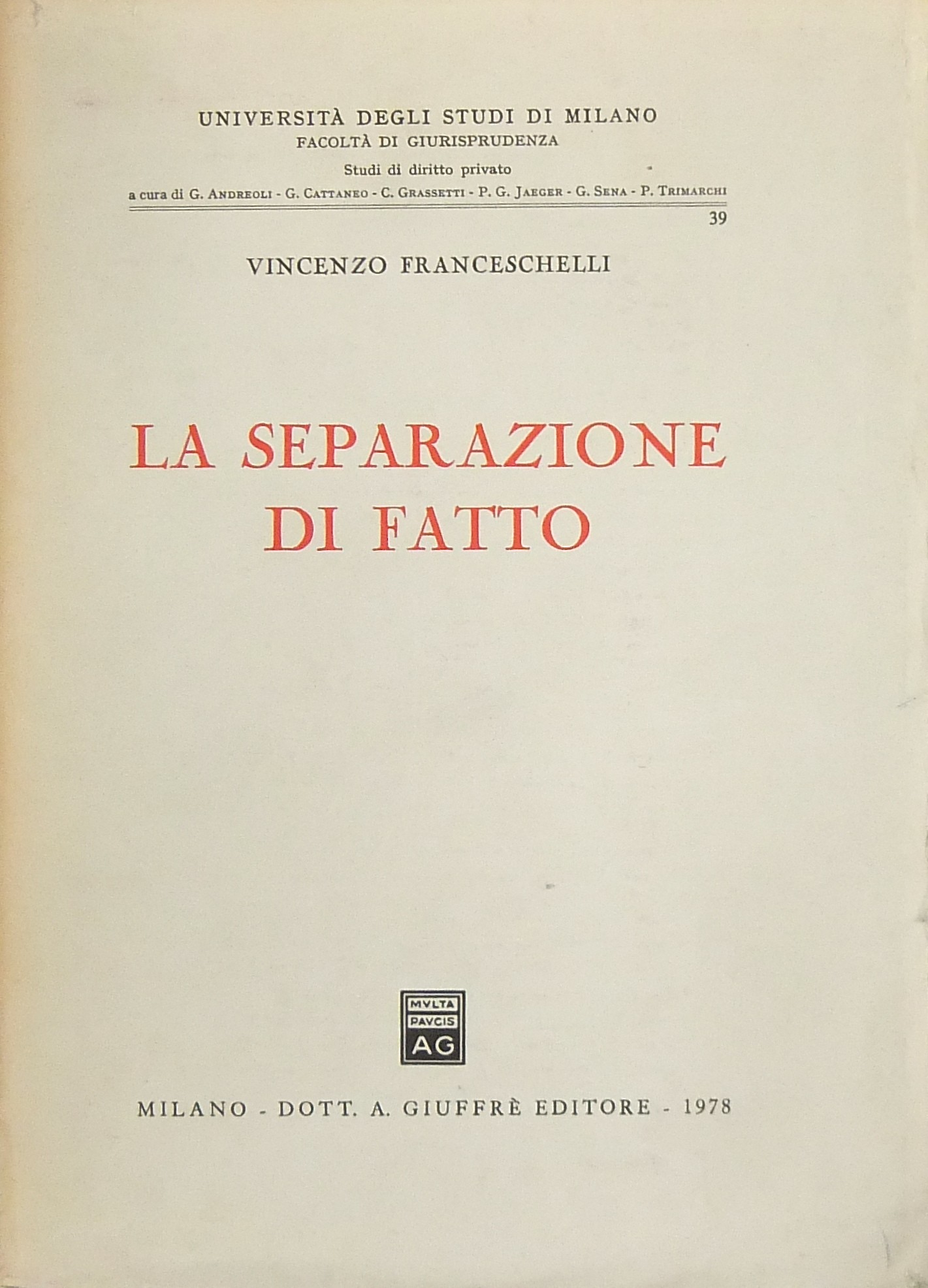 La separazione di fatto