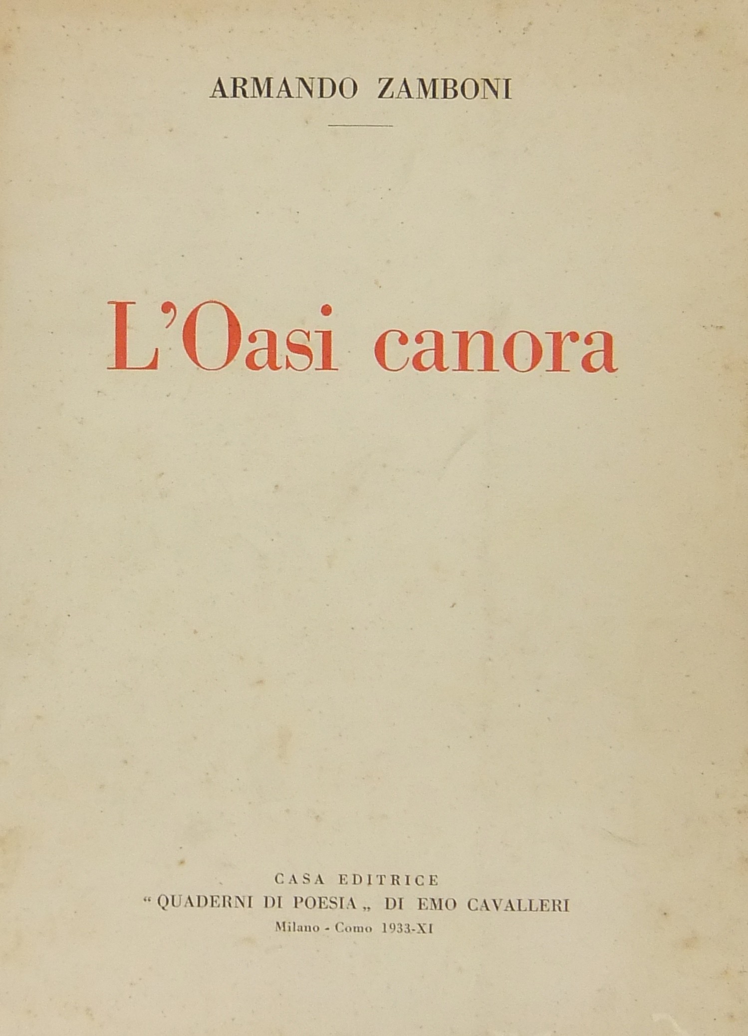 L'oasi canora