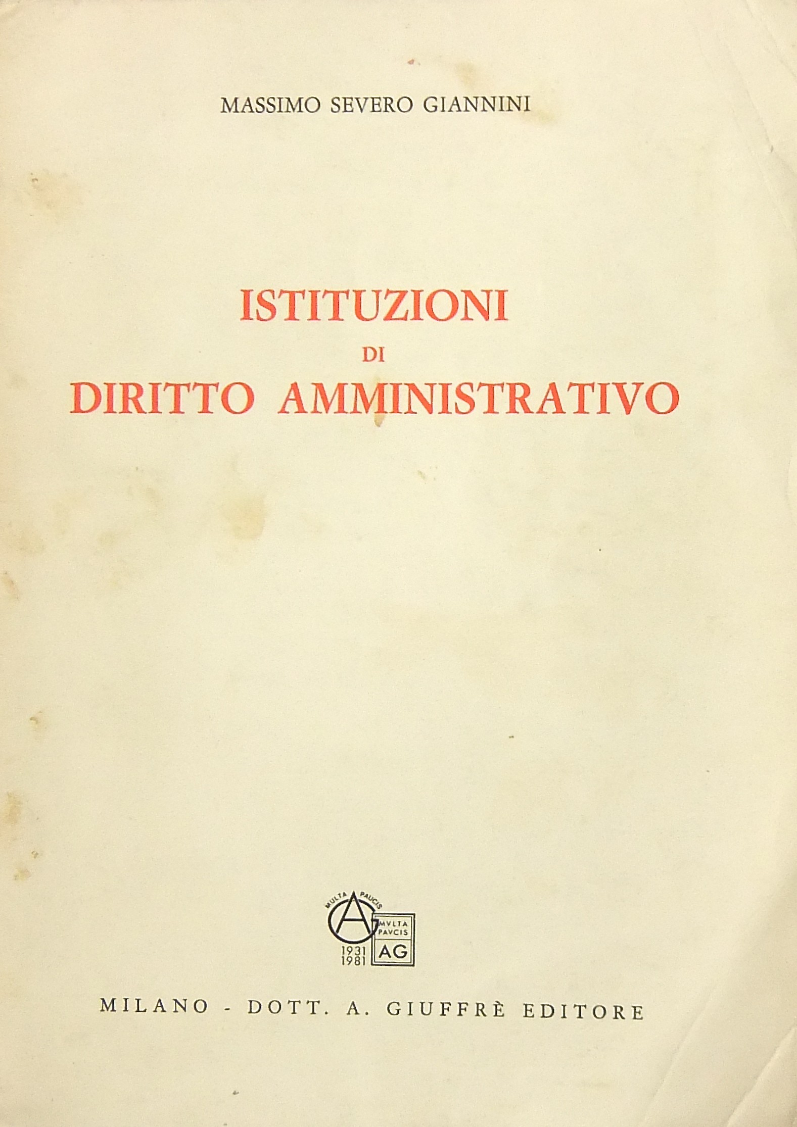 Istituzioni di diritto amministrativo