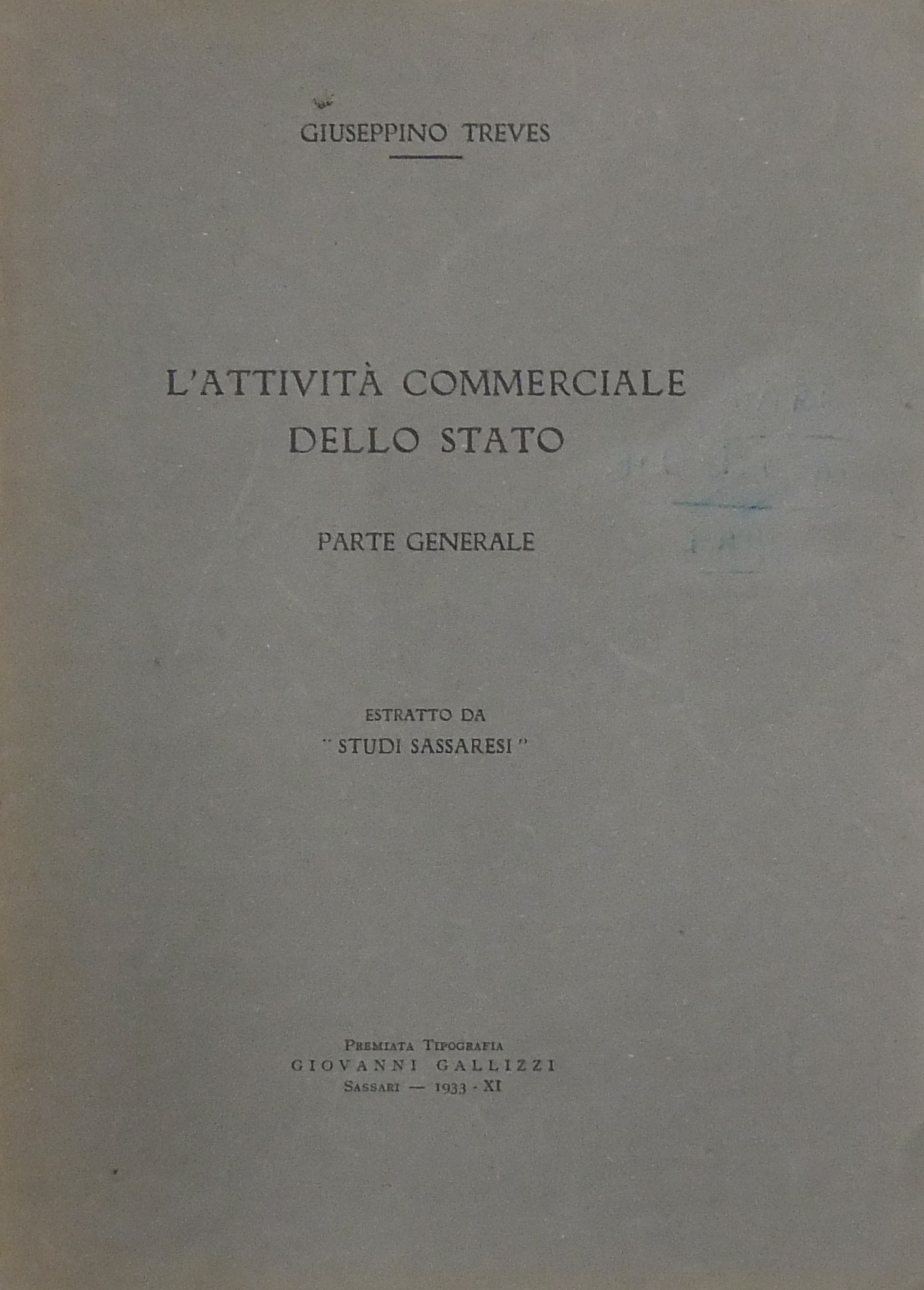 L'attività commerciale dello Stato. Parte generale