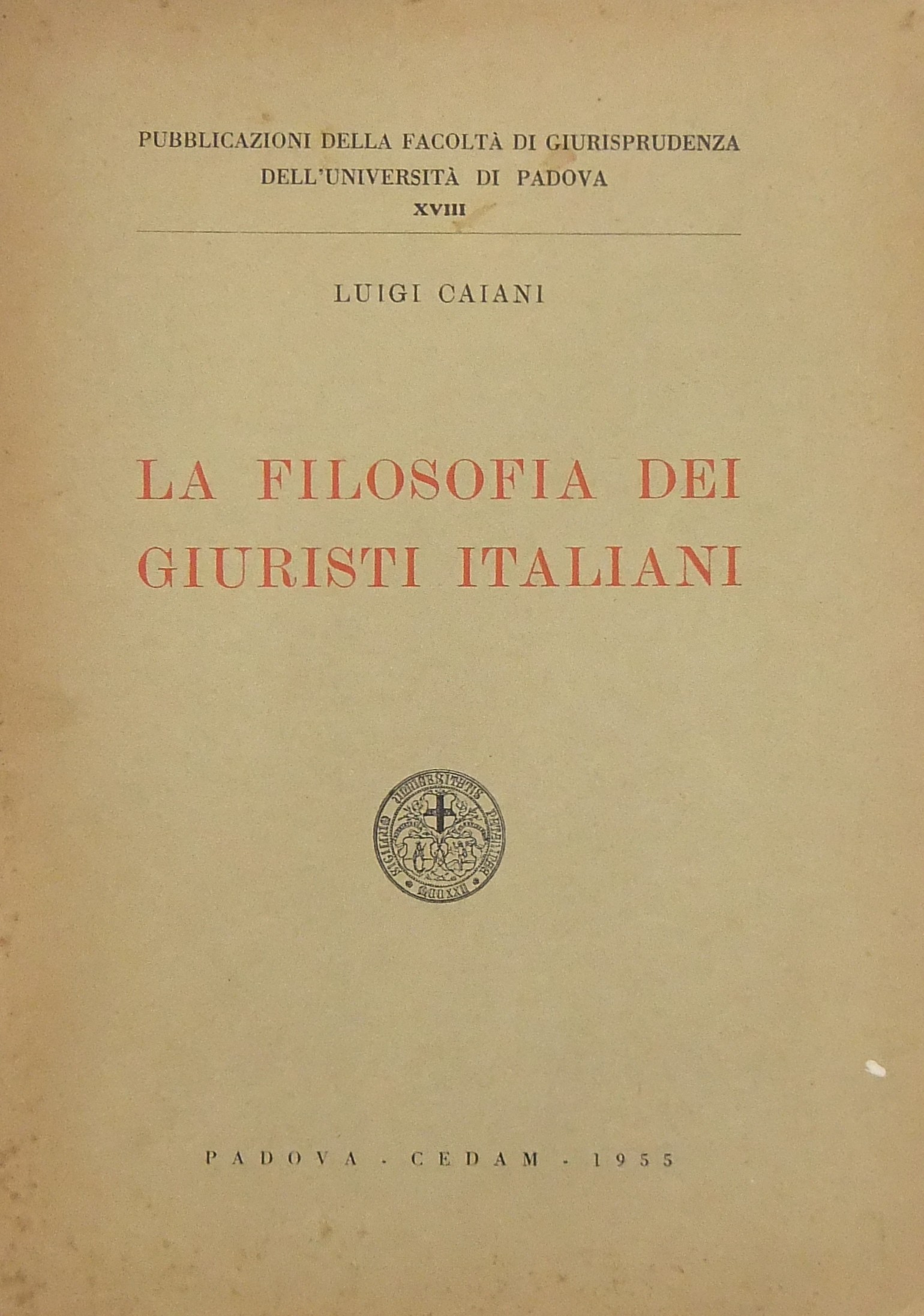 La filosofia dei giuristi italiani