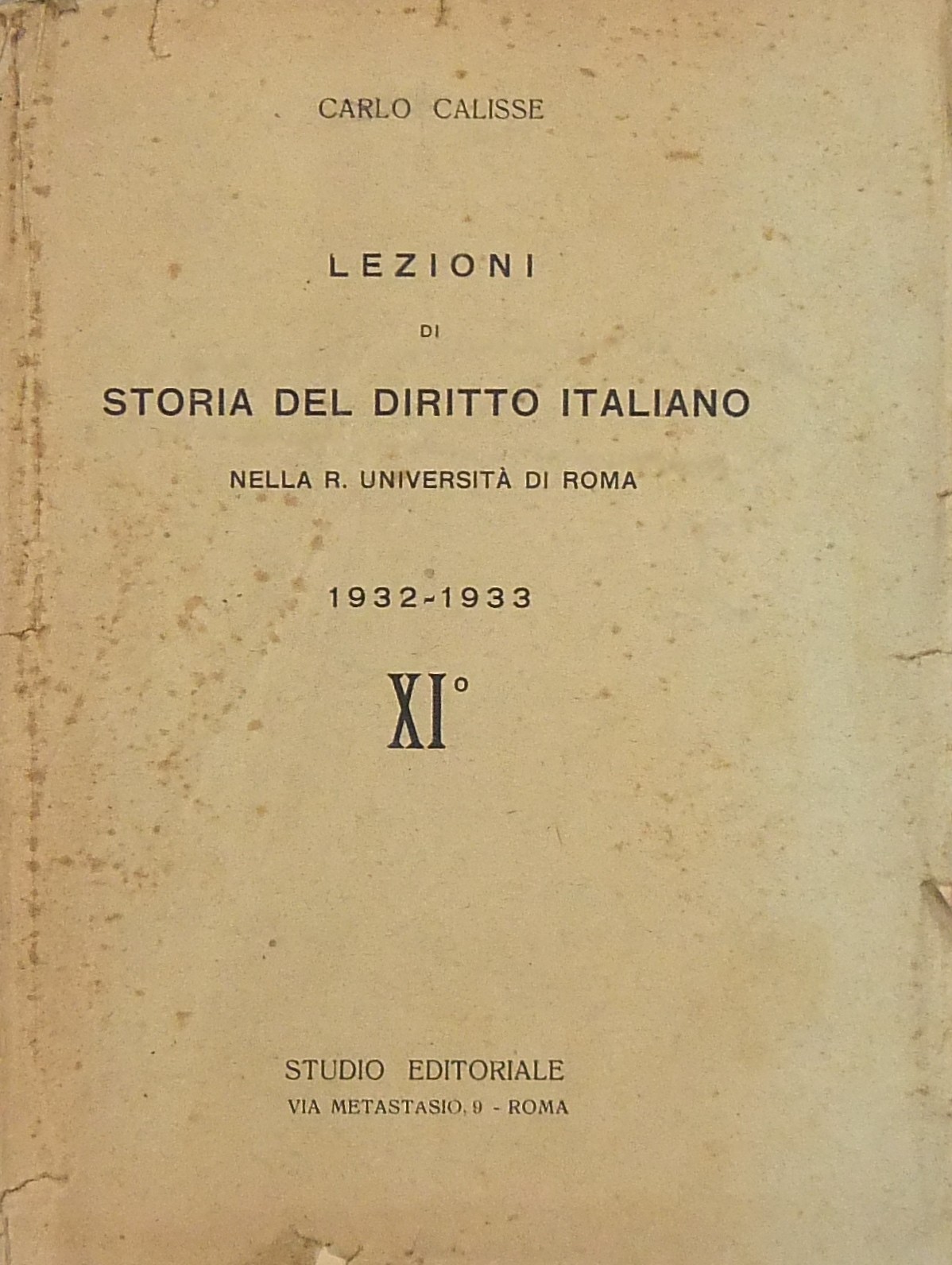 Lezioni di storia del diritto italiano nella R. Un