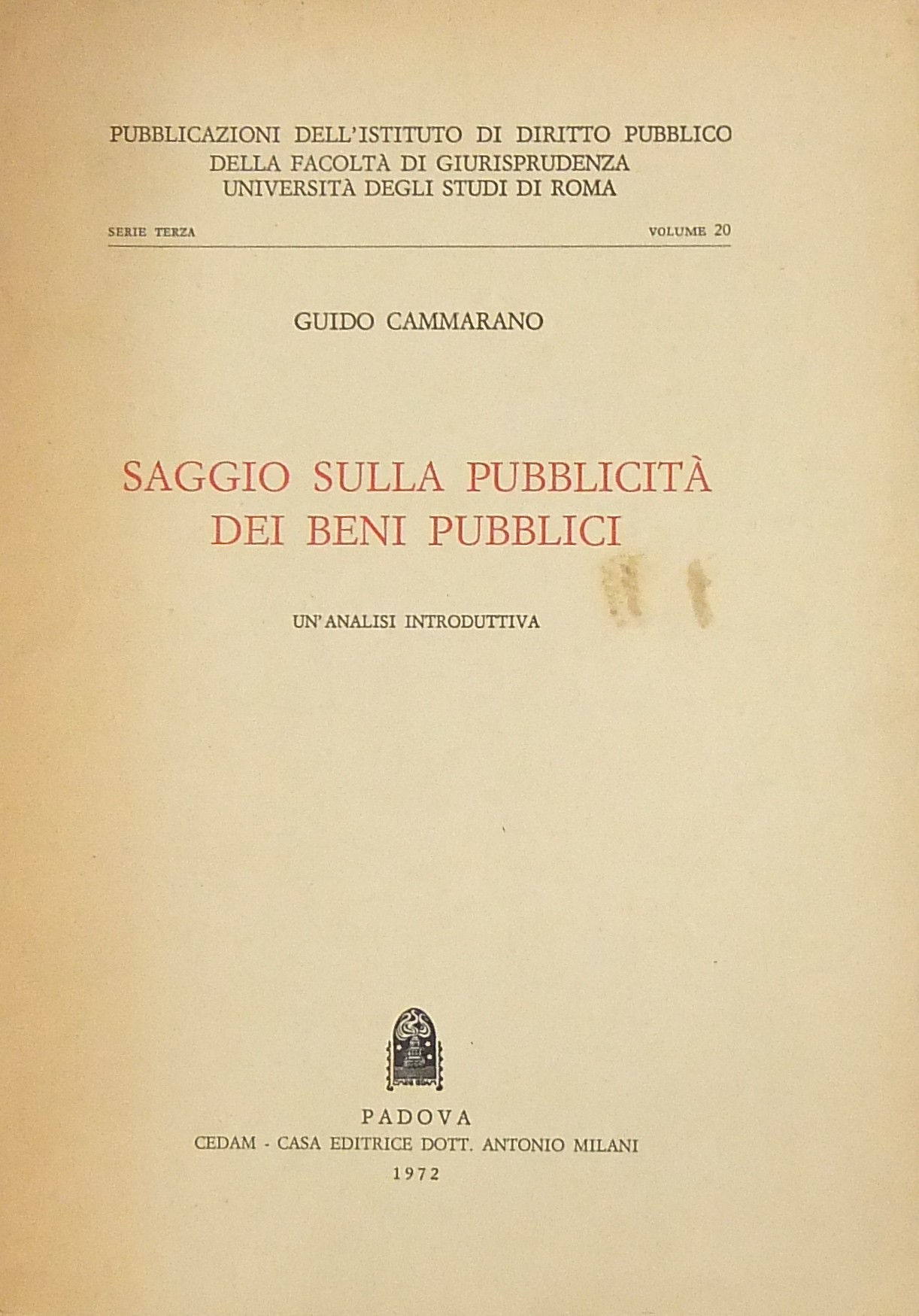 Saggio sulla pubblicità dei beni pubblici. Un'anal