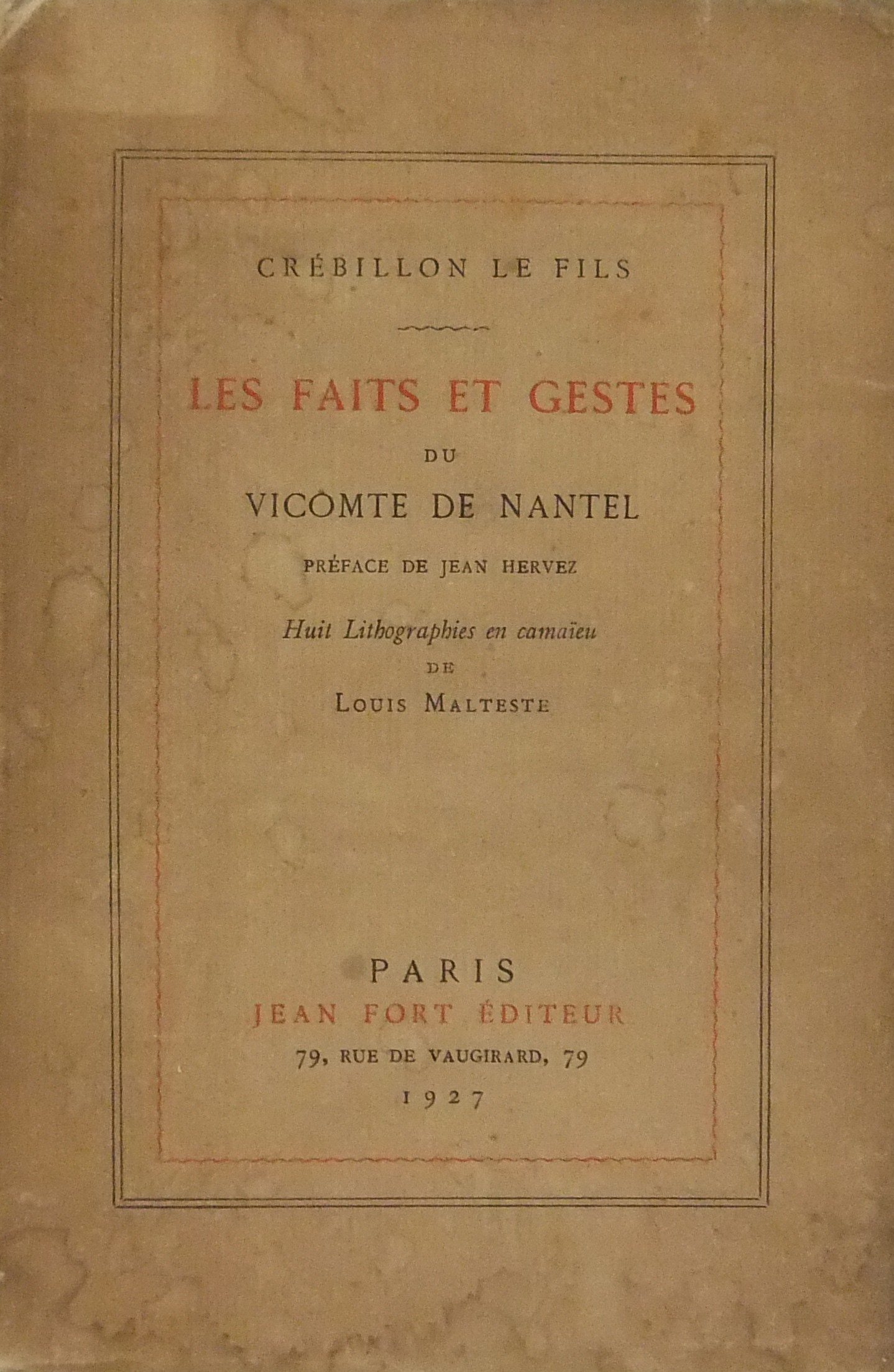 Les faits et gestes du vicomte de Nantel. Preface