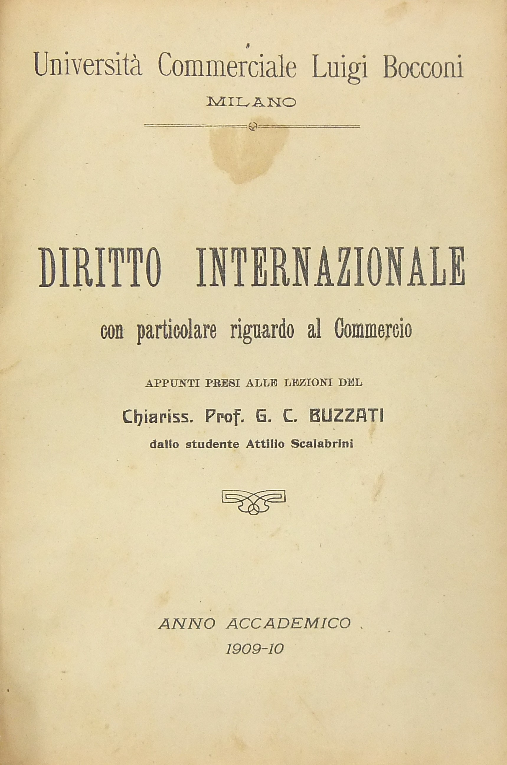 Diritto internazionale con particolare riguardo al