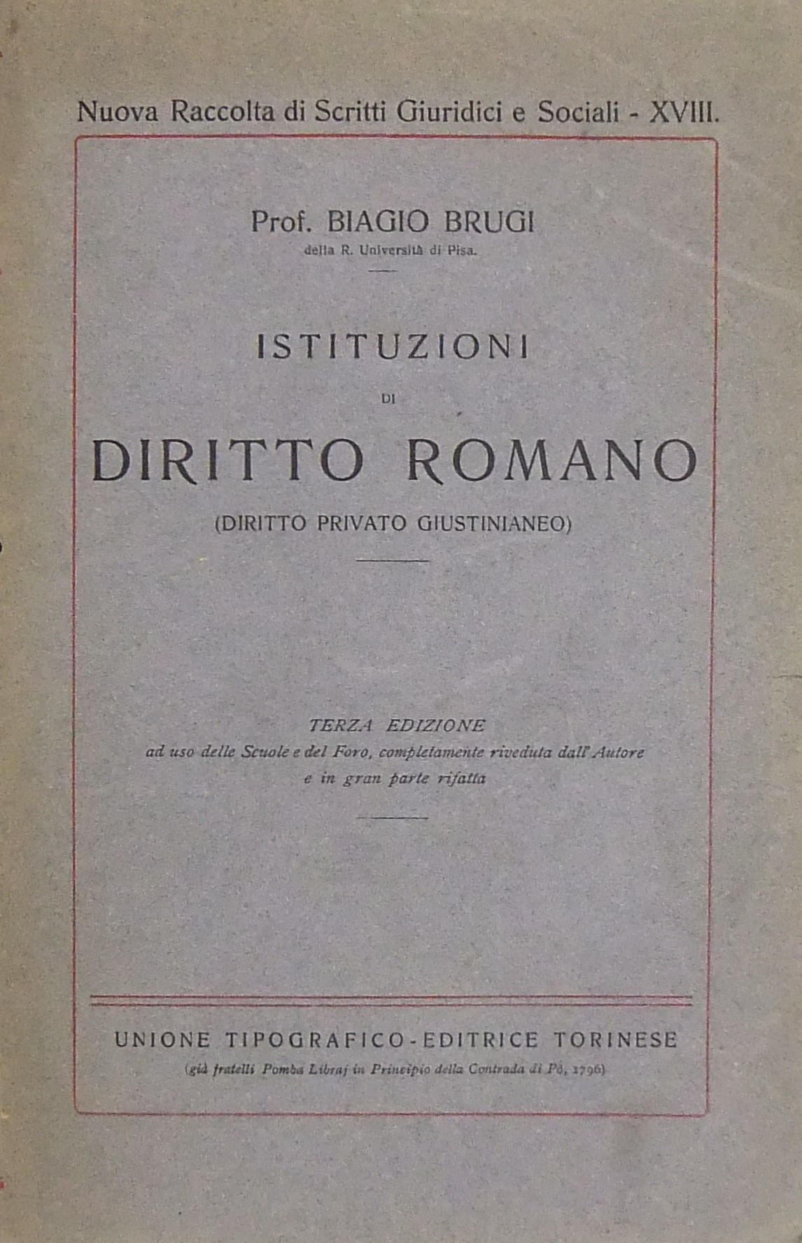 Istituzioni di diritto romano. (Diritto privato Gi