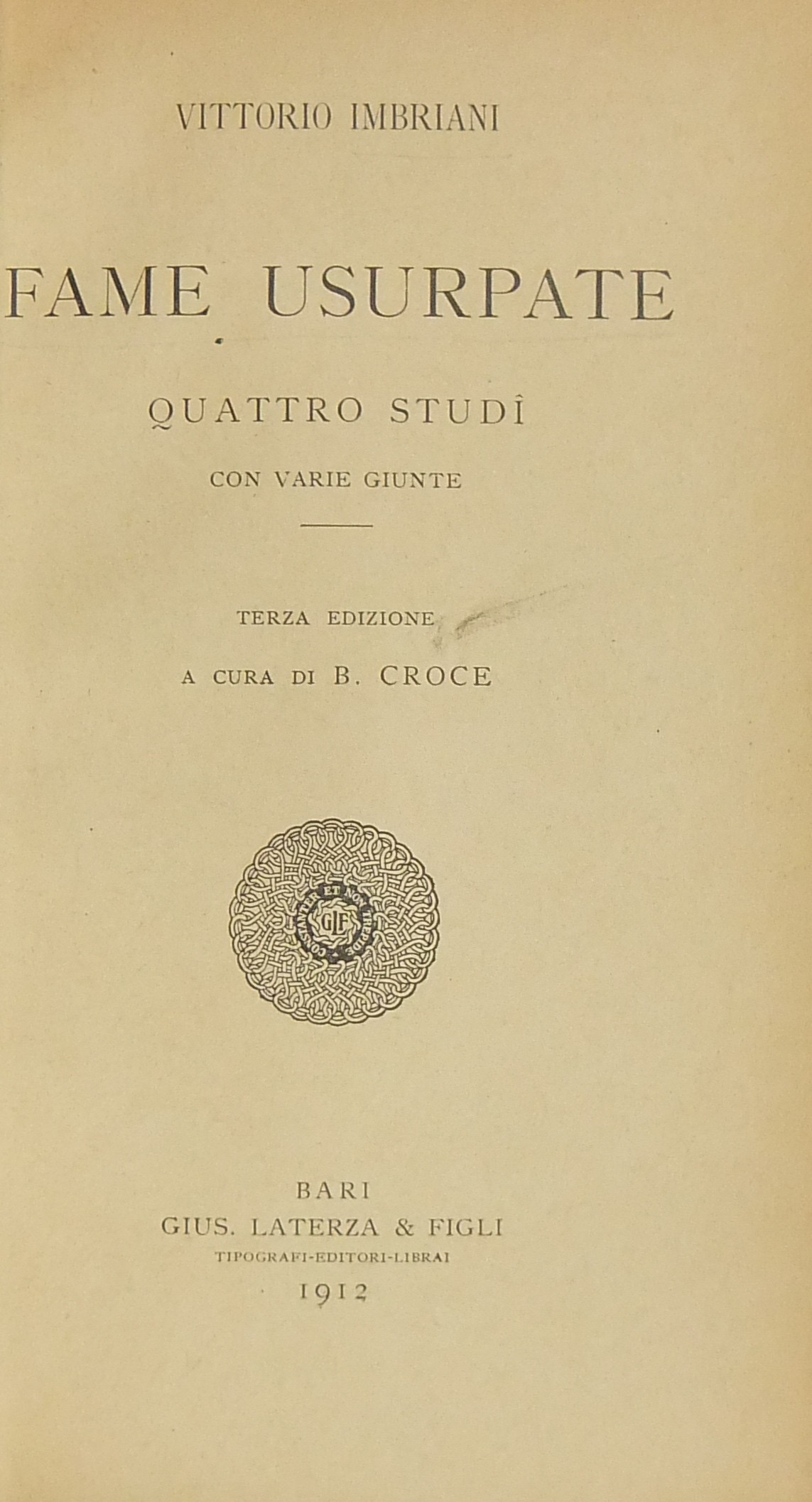 Fame usurpate. Quattro studi con varie giunte