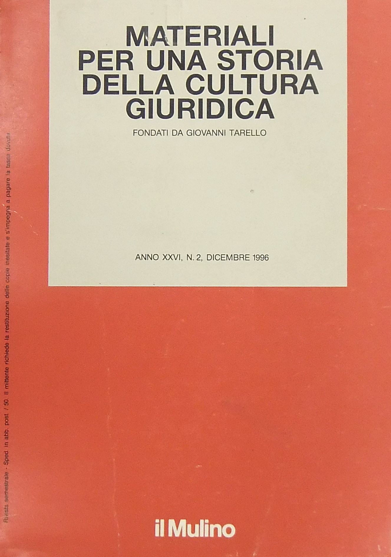 Materiali per una storia della cultura giuridica r