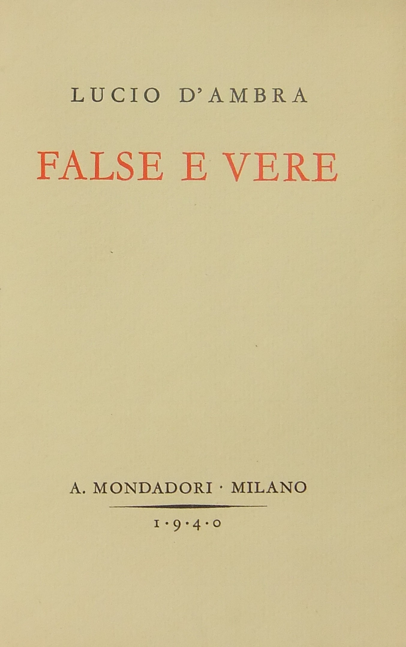 False e vere (prima serie)