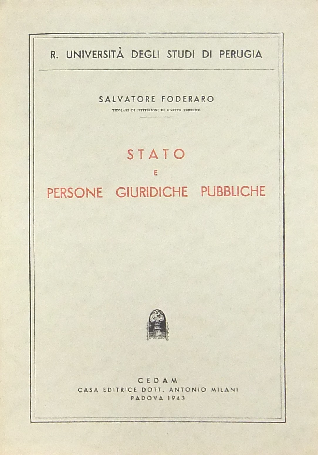 Stato e persone giuridiche pubbliche