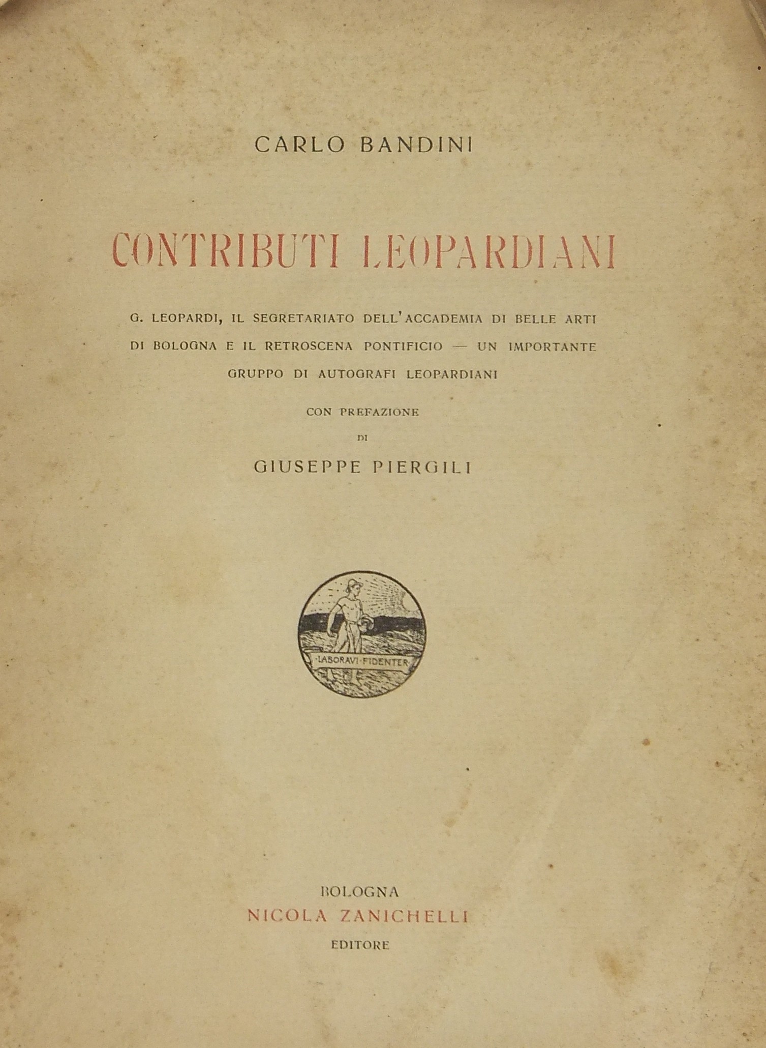 Contributi leopardiani G. Leopardi il Segretario d