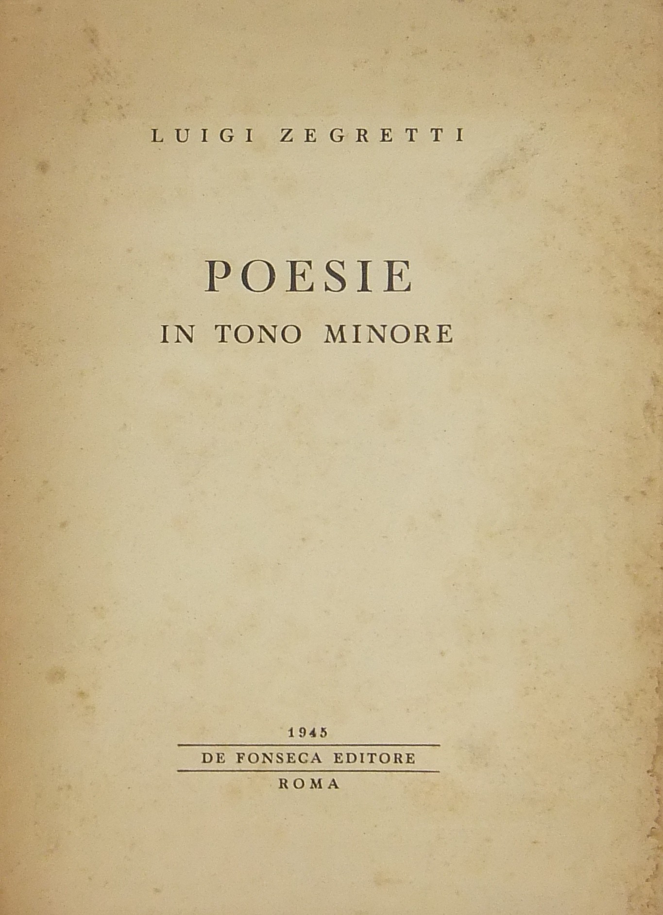 Poesie in tono minore