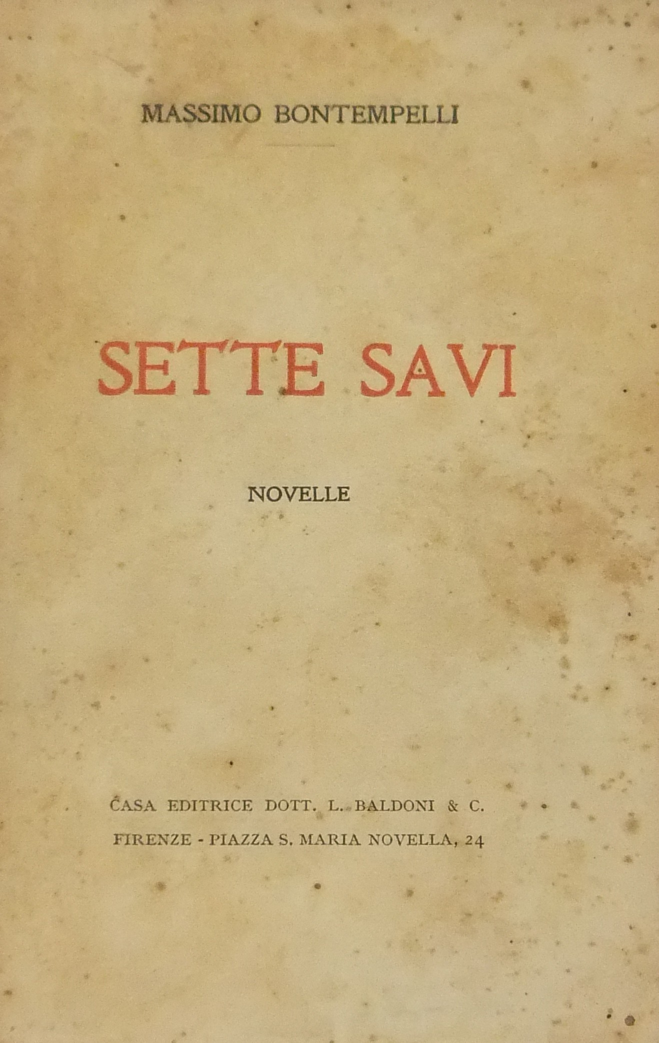 Sette savi. Novelle