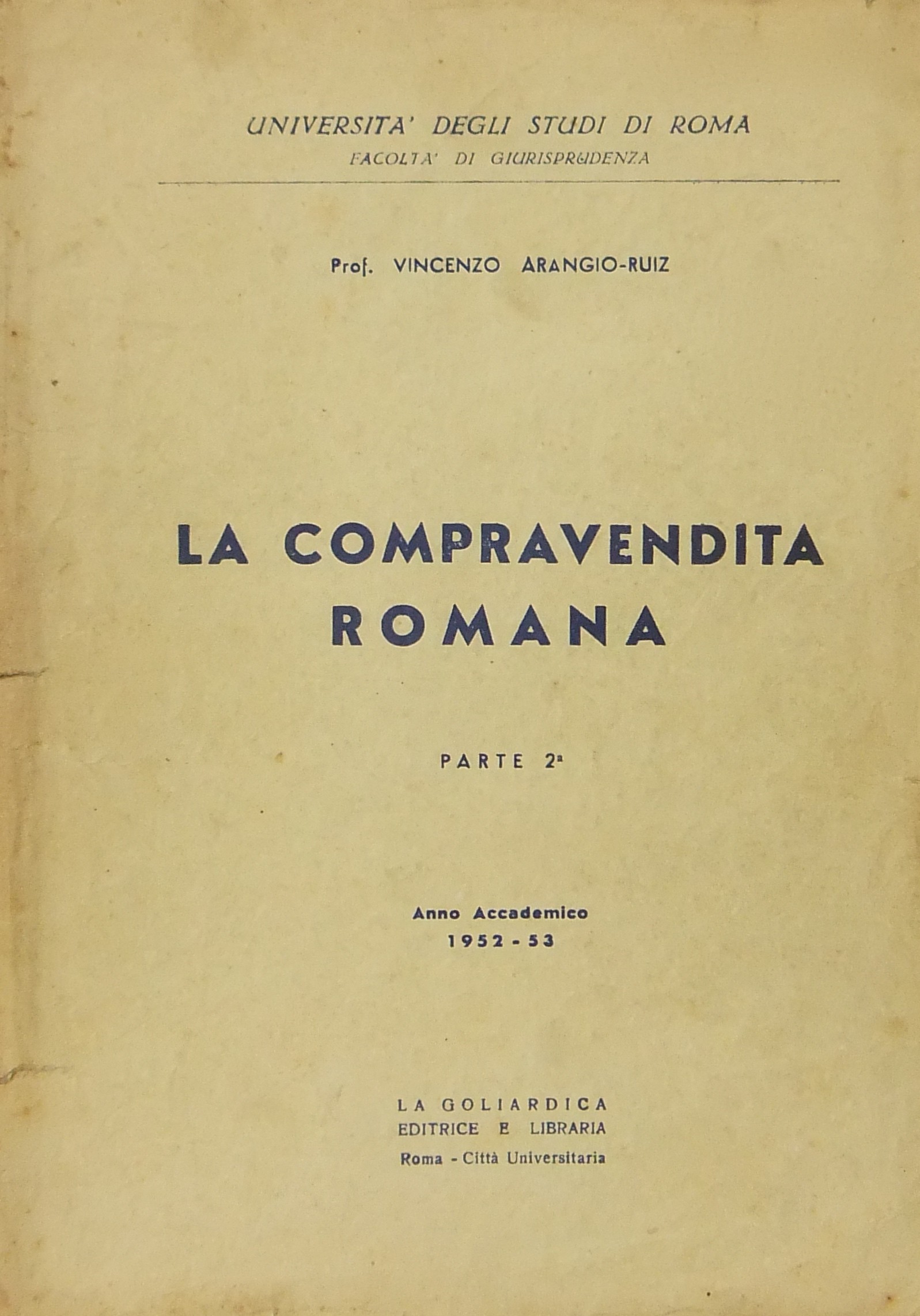 La compravendita romana.