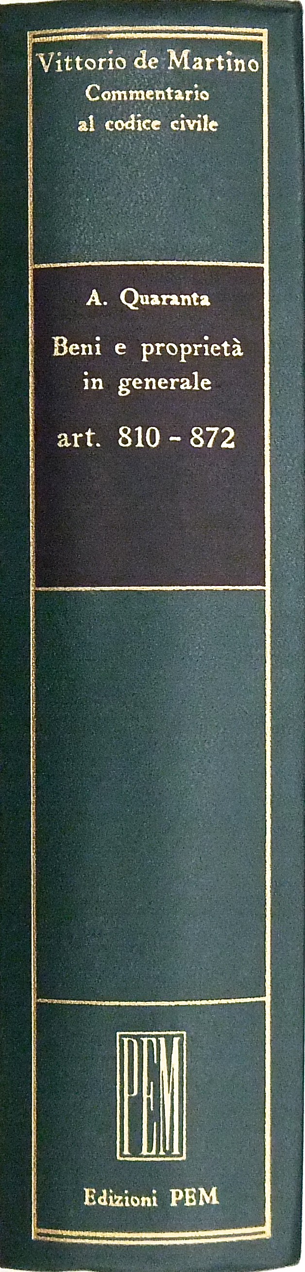 Beni e proprietà in generale. Art. 810-872