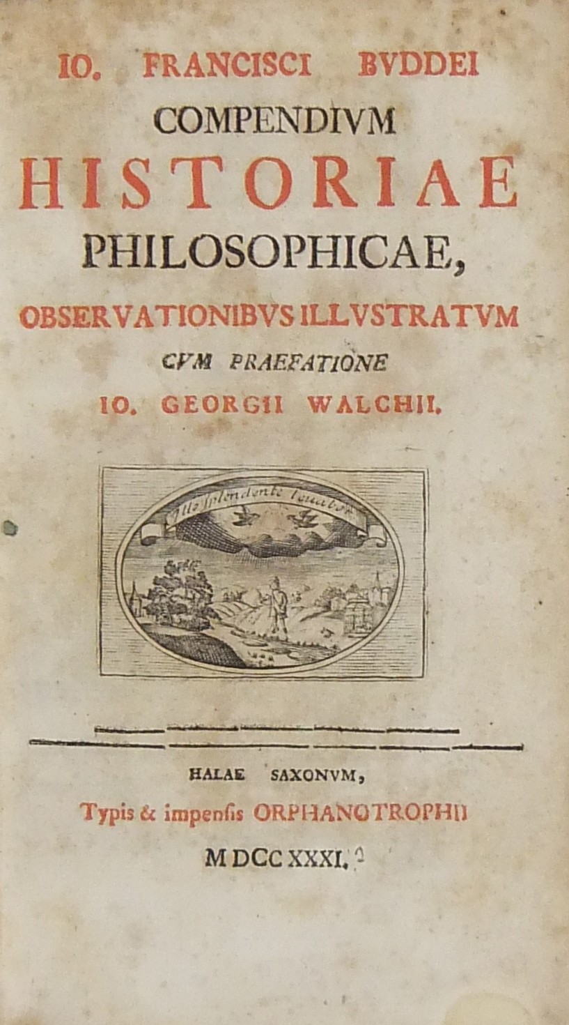 Io. Francisci Buddei Compendium Historiae philosop