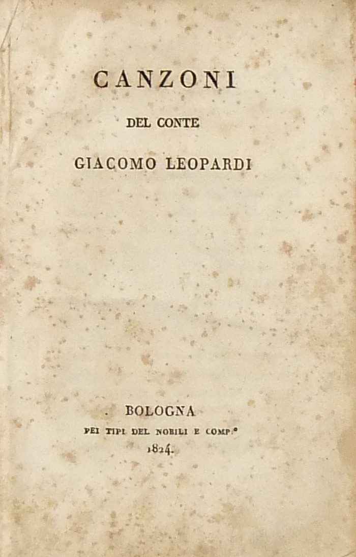 Canzoni del Conte Giacomo Leopardi