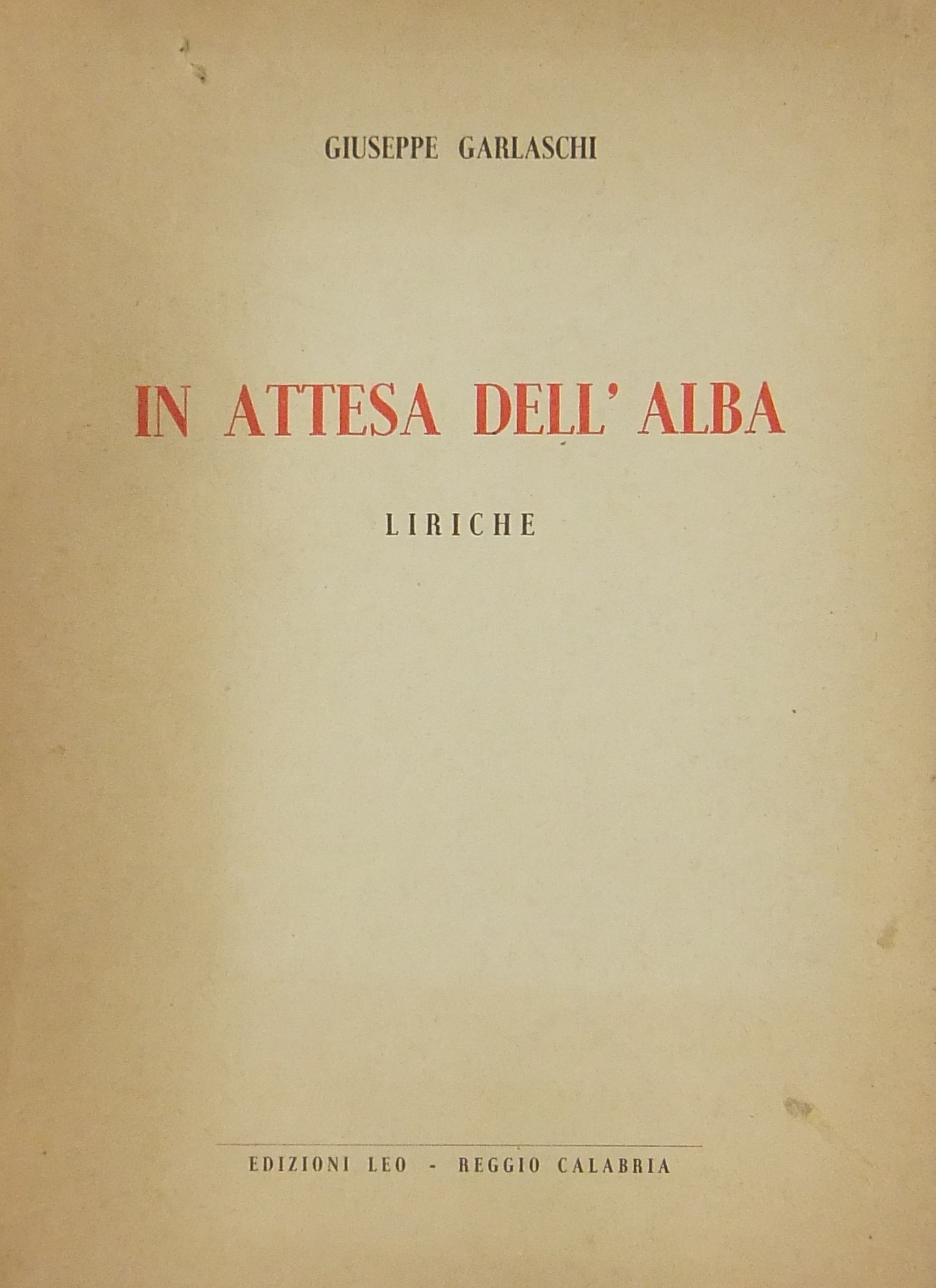 In attesa dell'alba. Liriche