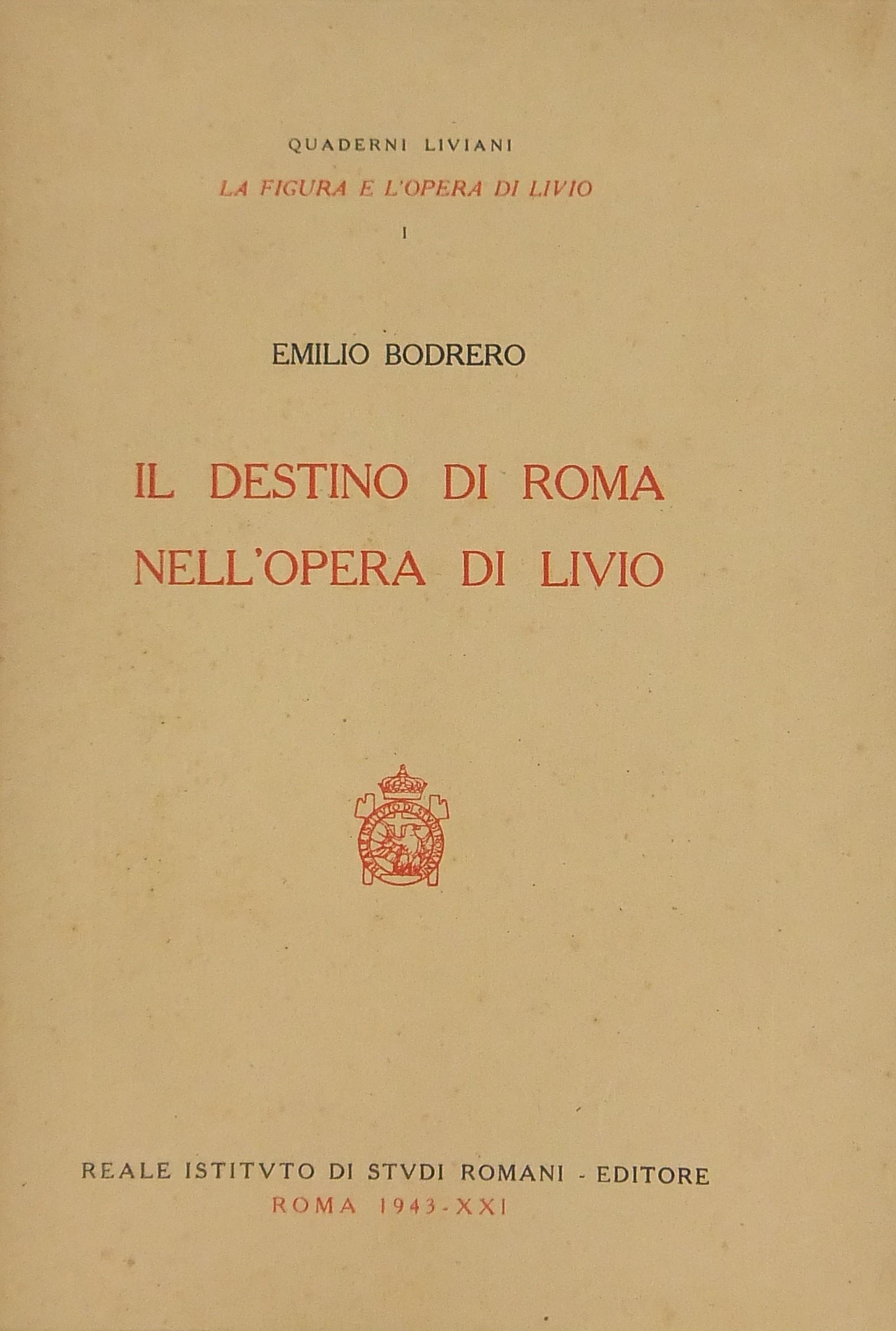Il destino di Roma nell'opera di Livio