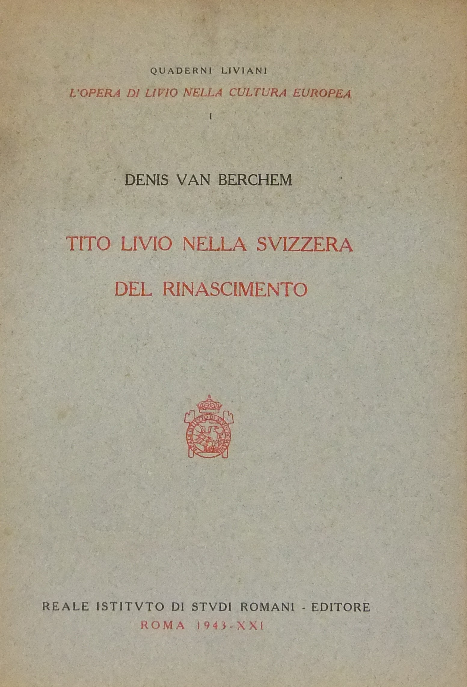 Tito Livio nella Svizzera del Rinascimento