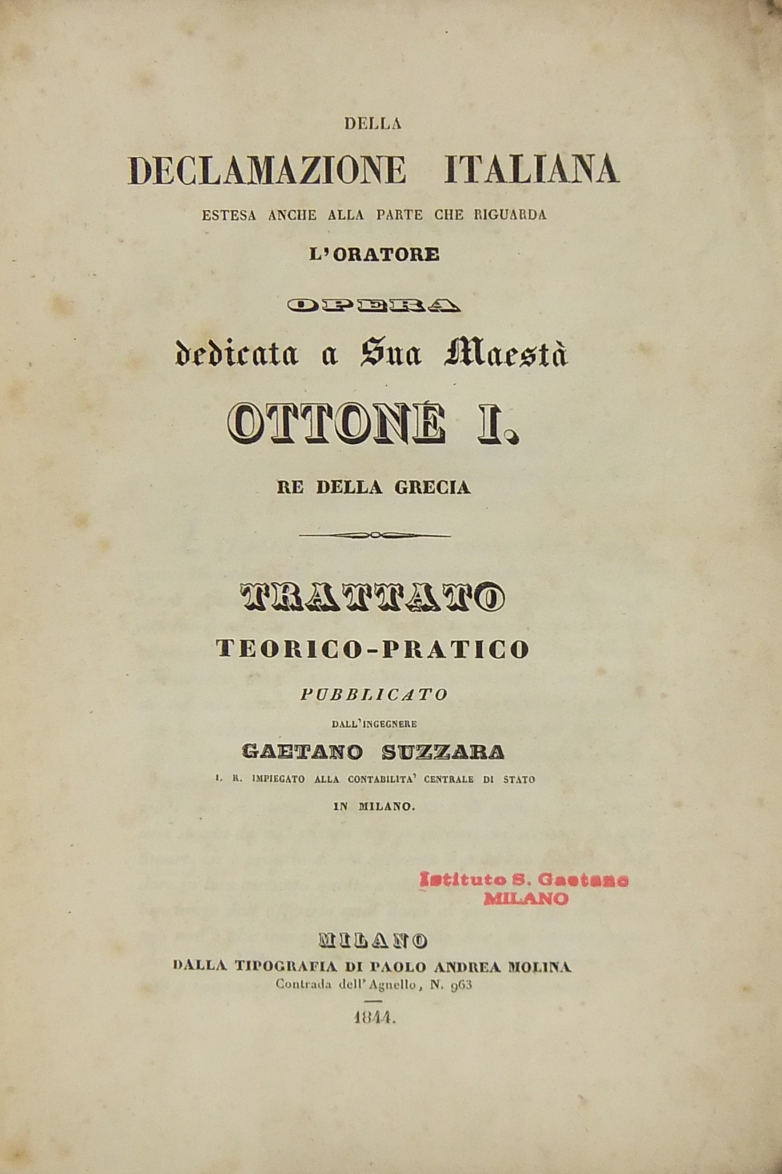 Della declamazione italiana estesa anche alla part