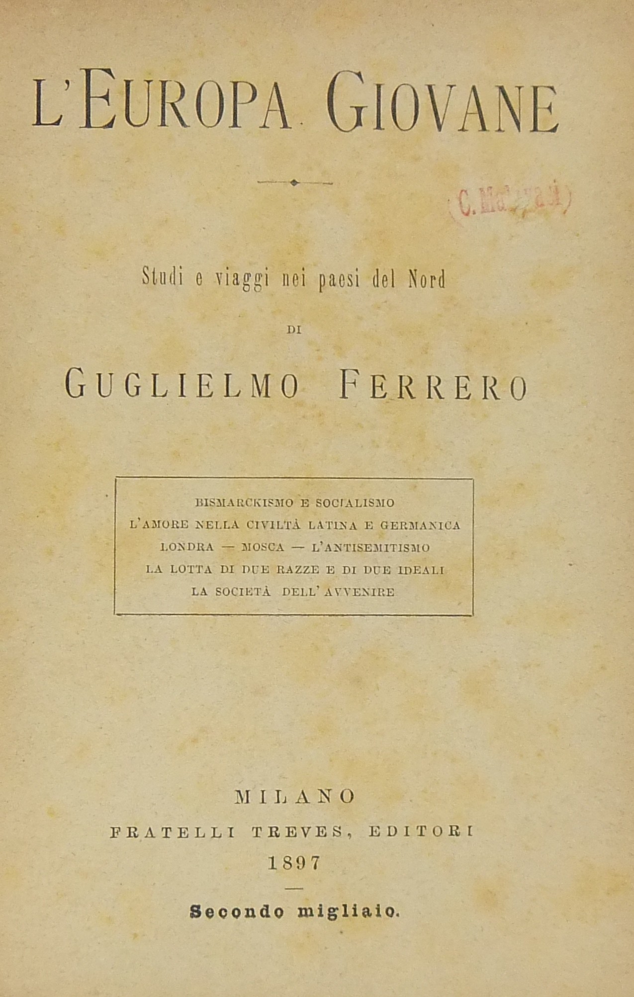 L'Europa giovane. Studi e viaggi nei paesi del nor