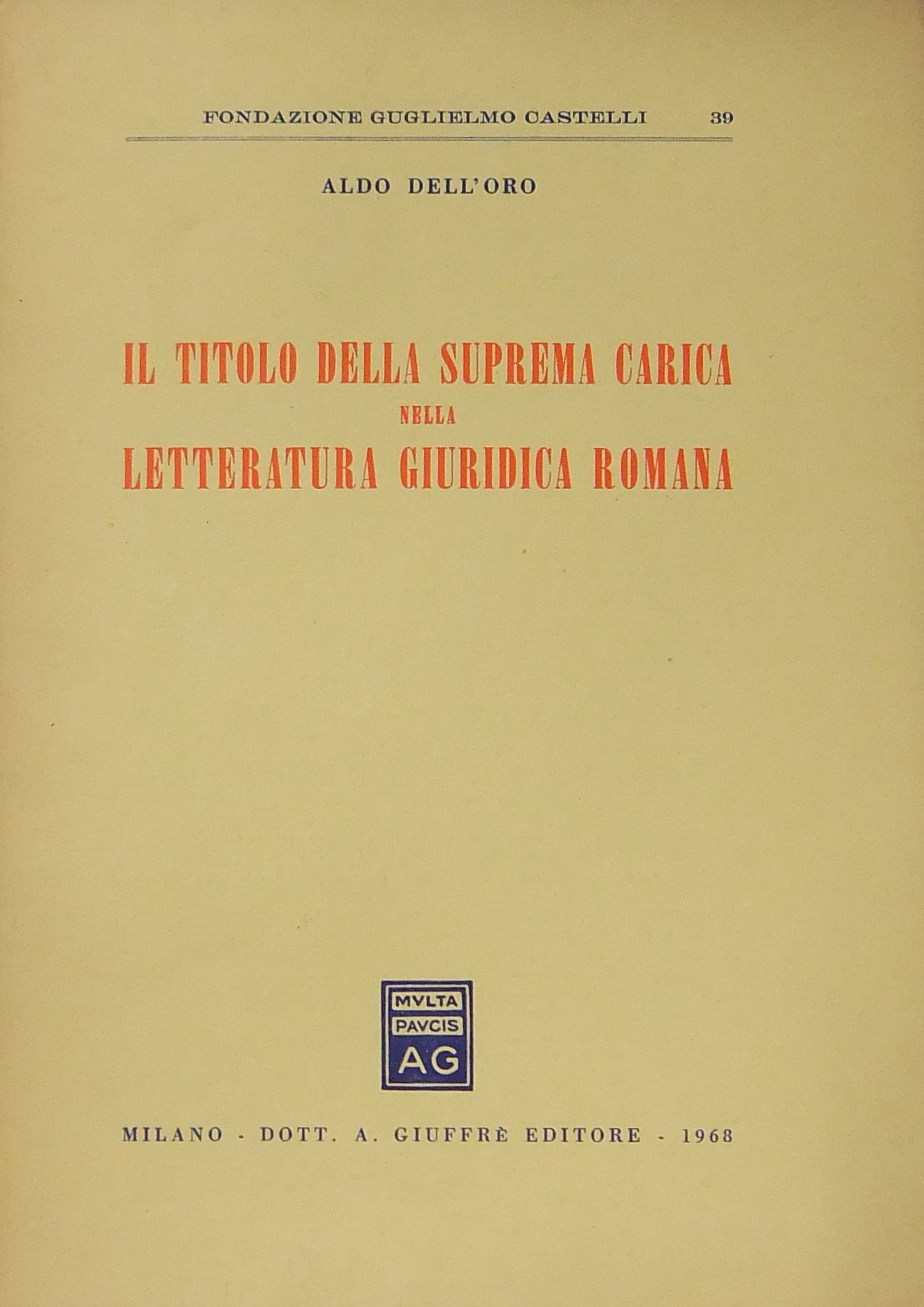 Il titolo della suprema carica nella letteratura g