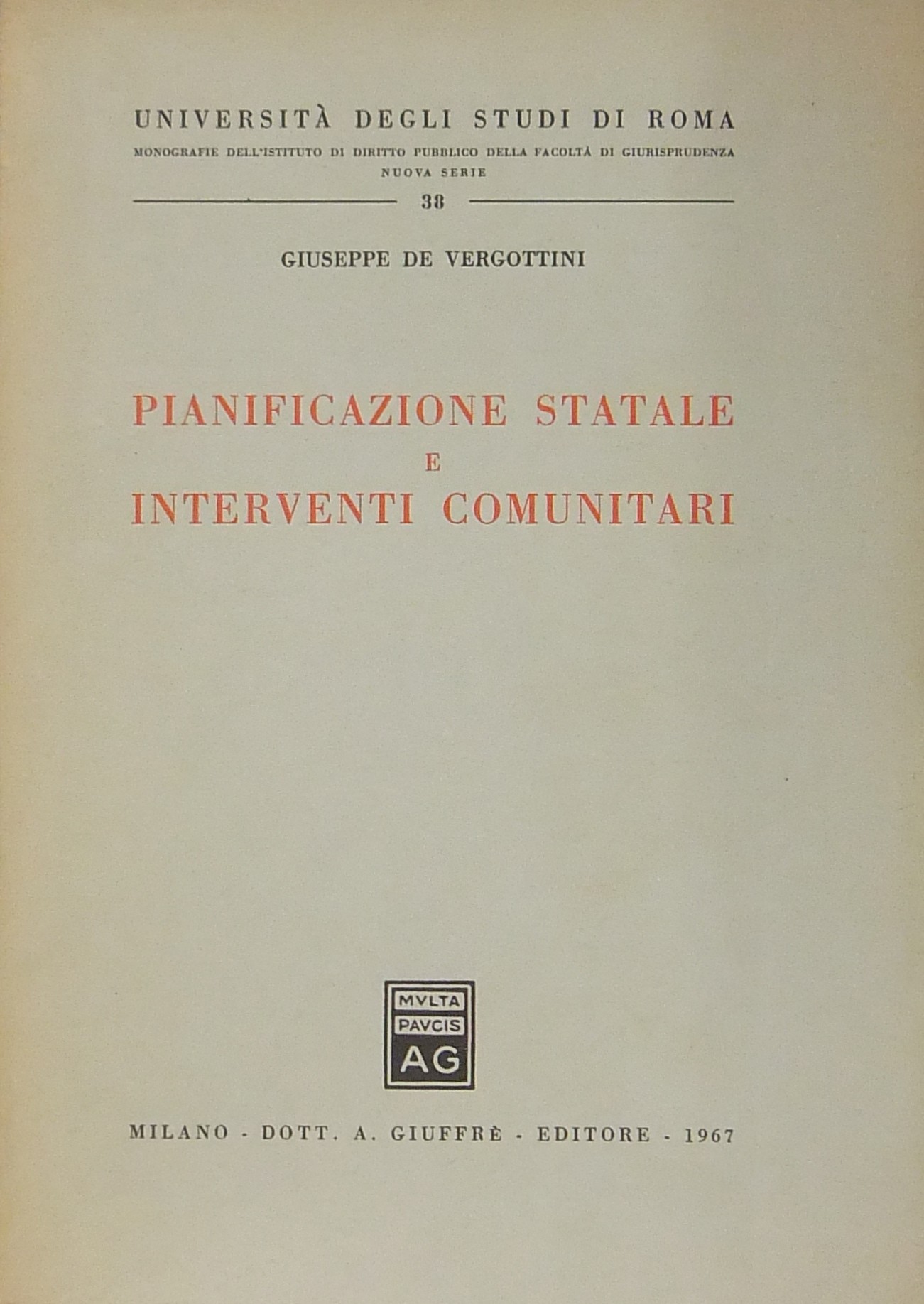 Pianificazione statale e interventi comunitari