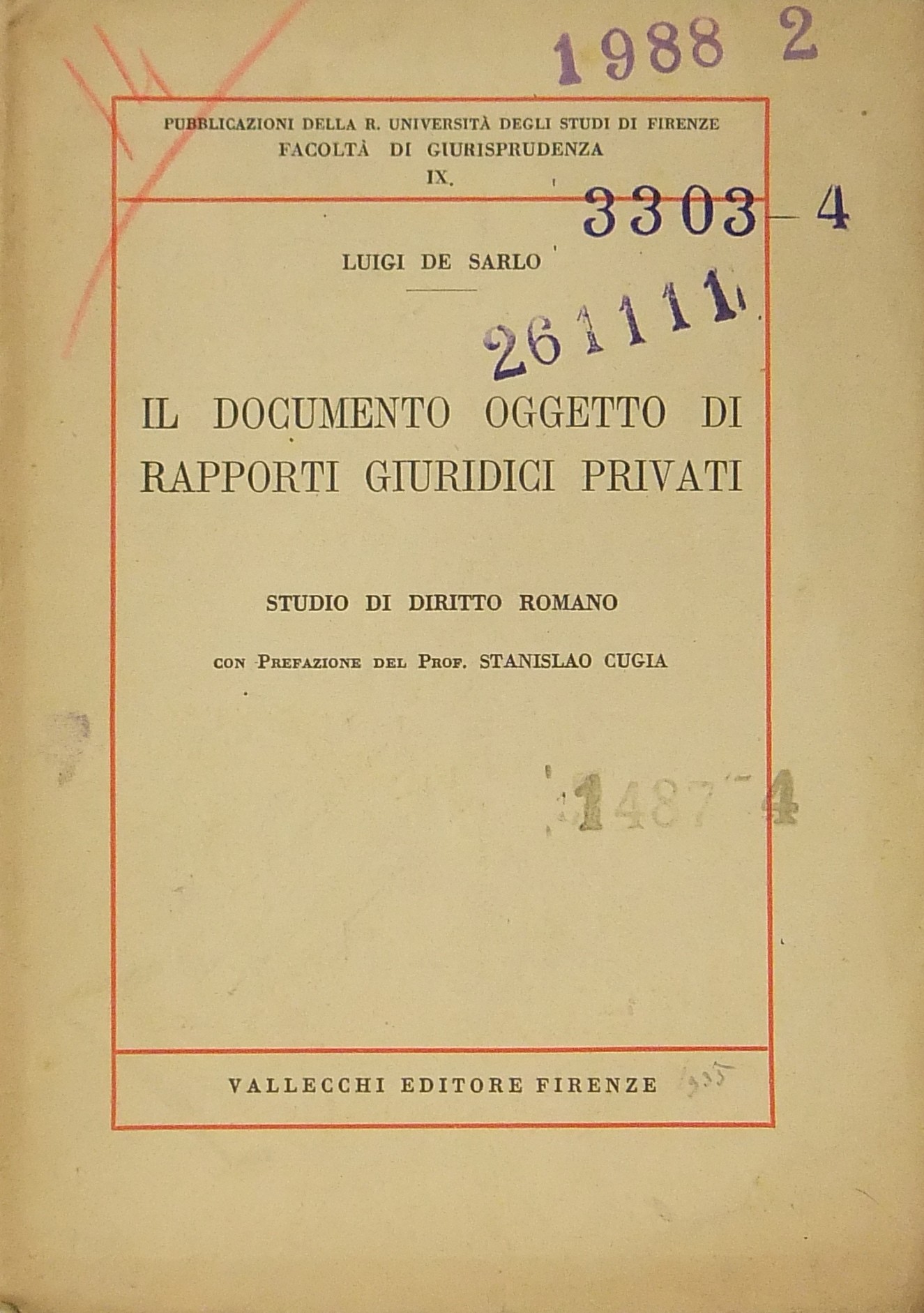 Il documento oggetto di rapporti giuridici privati