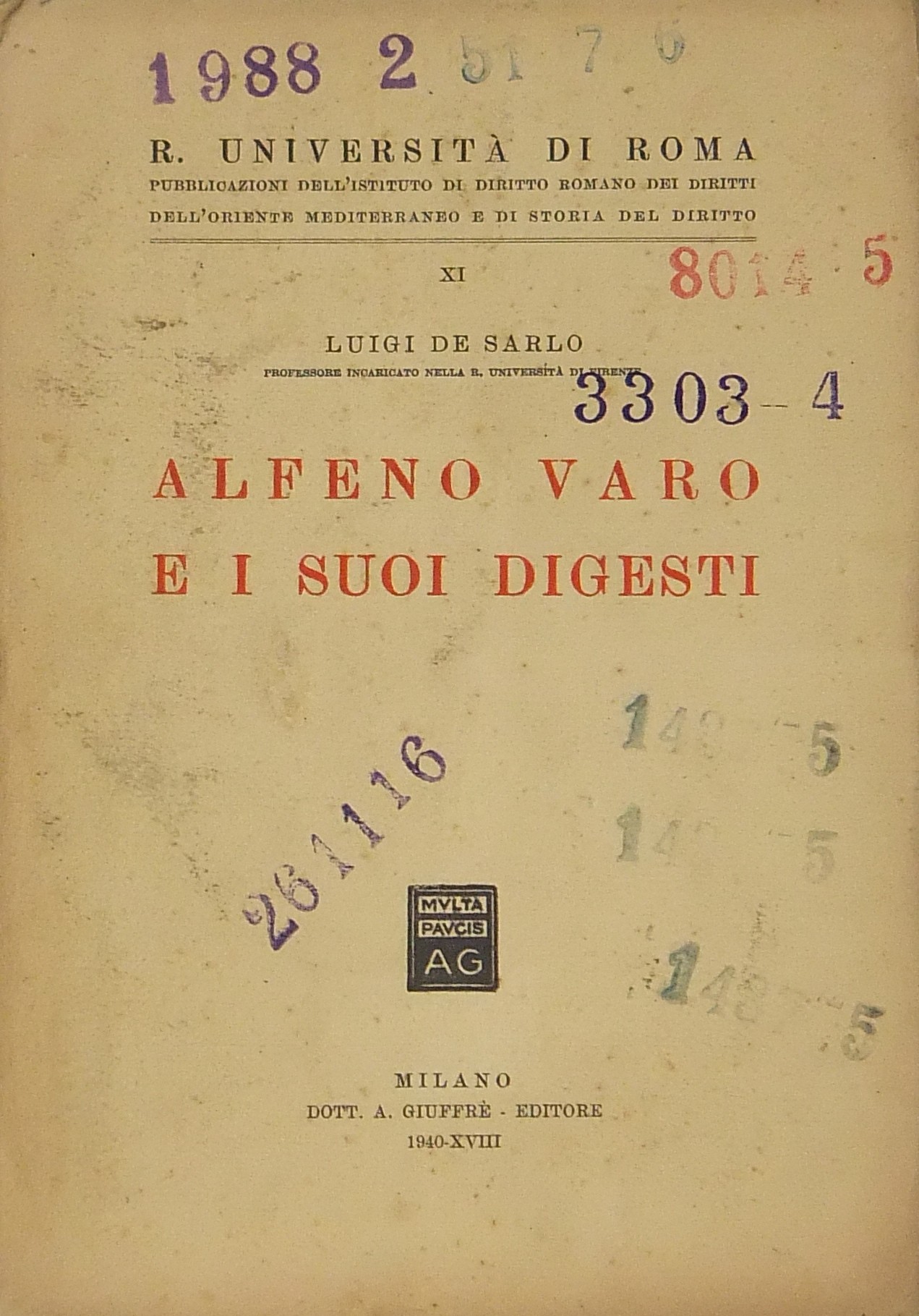 Alfeno Varo e i suoi Digesti