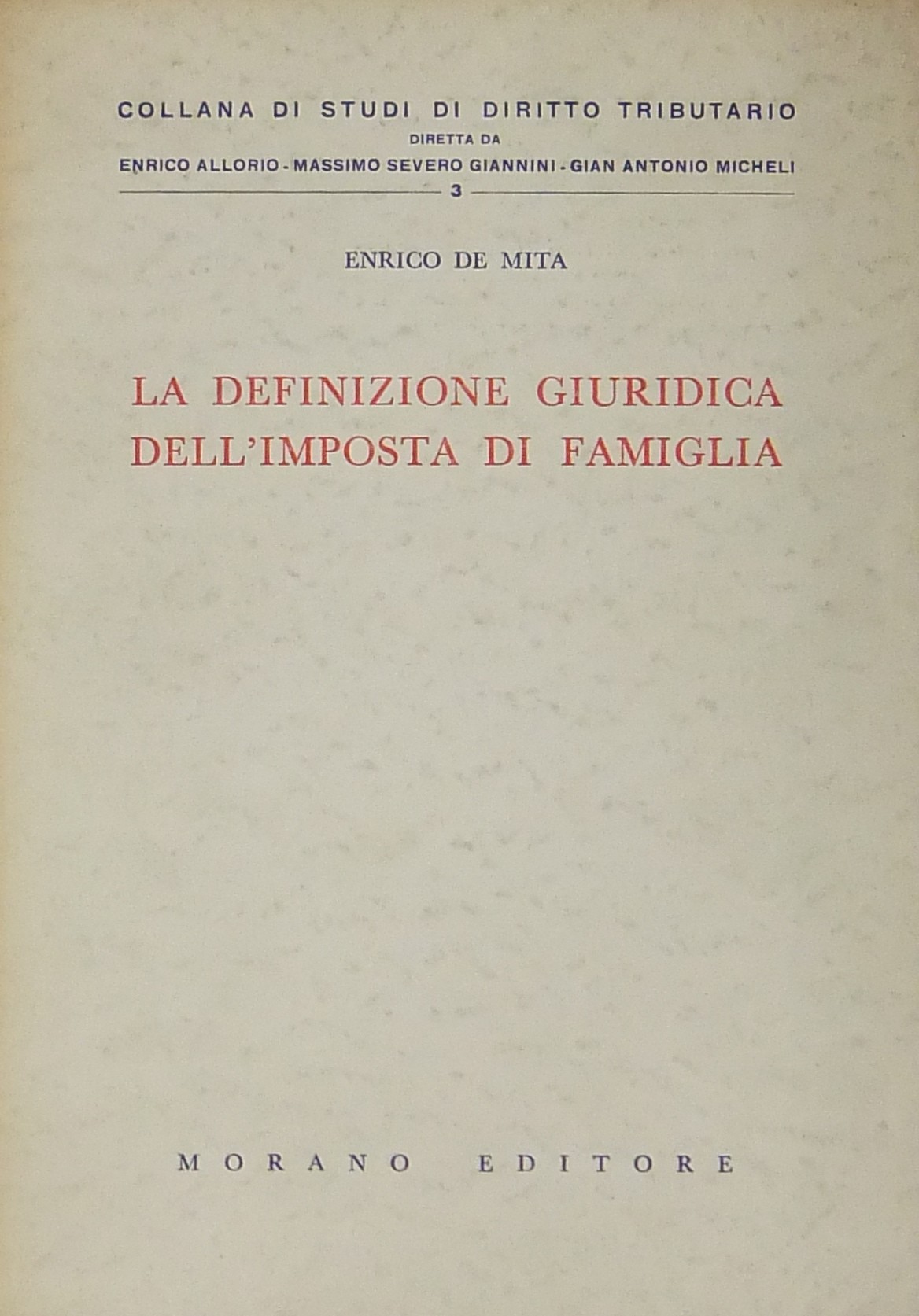 La definizione giuridica dell'imposta di famiglia