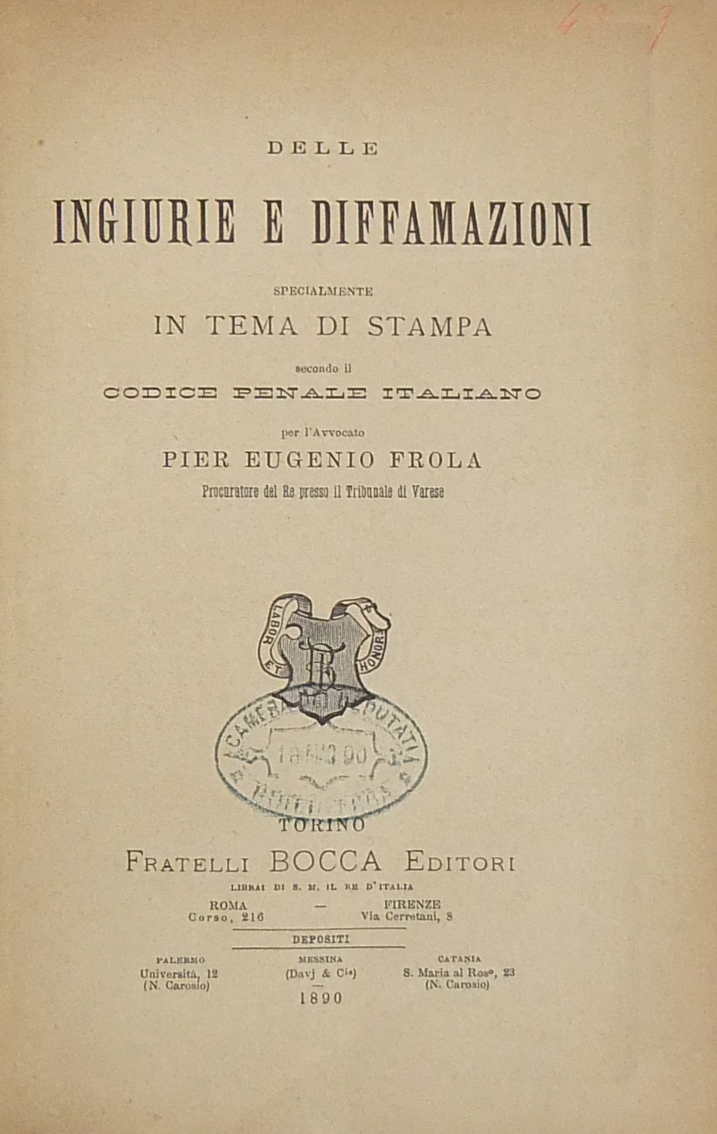 Delle ingiurie e diffamazioni specialmente in tema