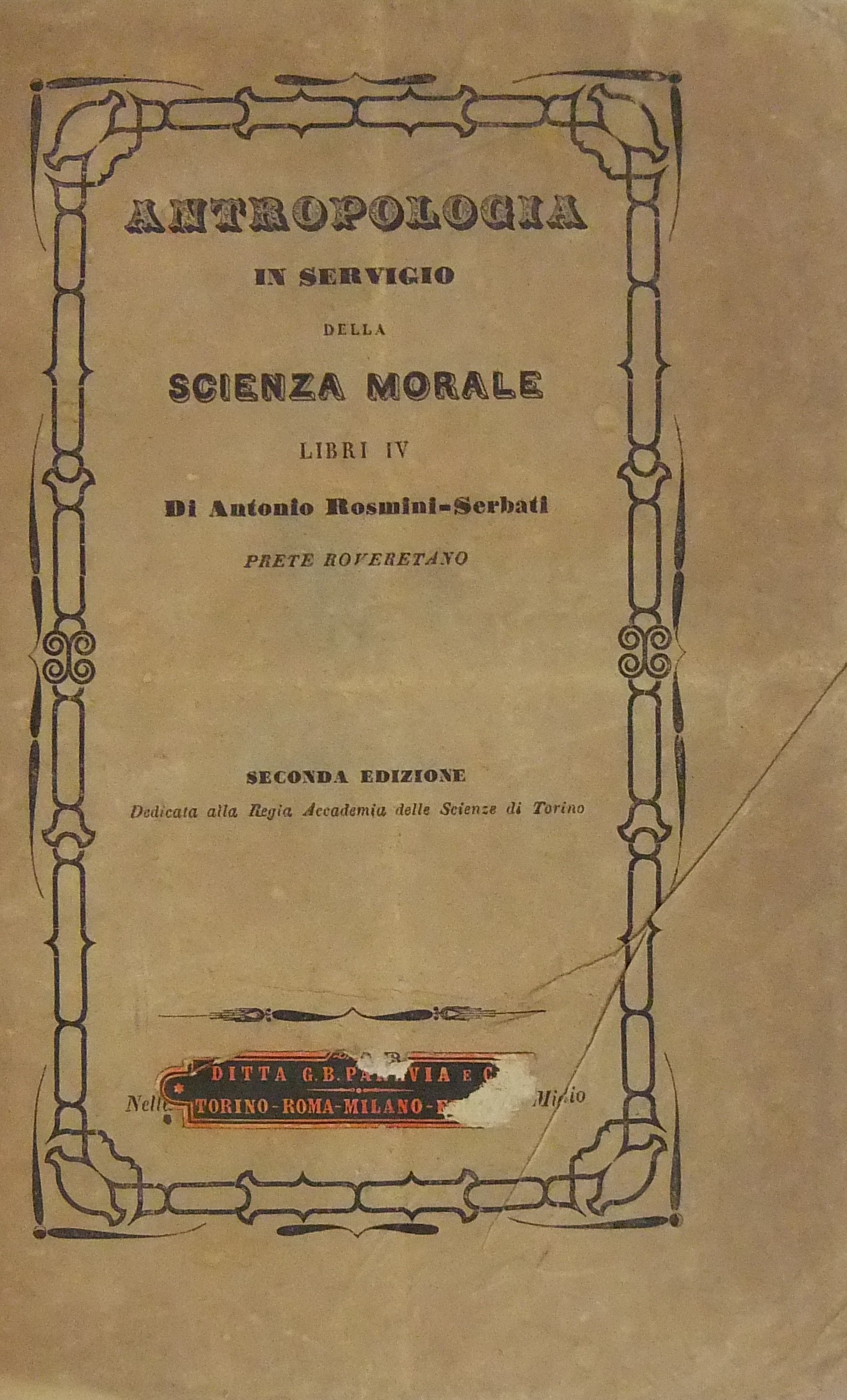 Antropologia in servigio della scienza morale. Lib