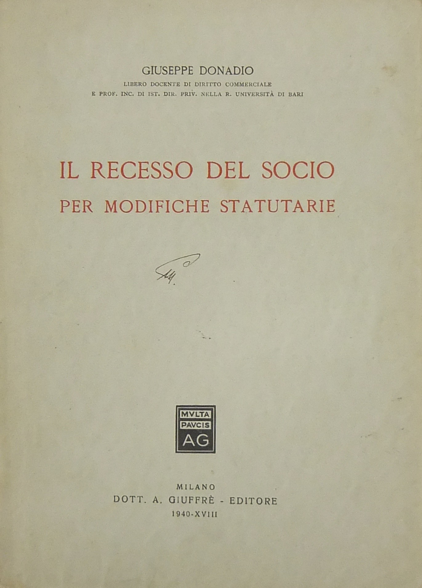 Il recesso del socio per modifiche statutarie