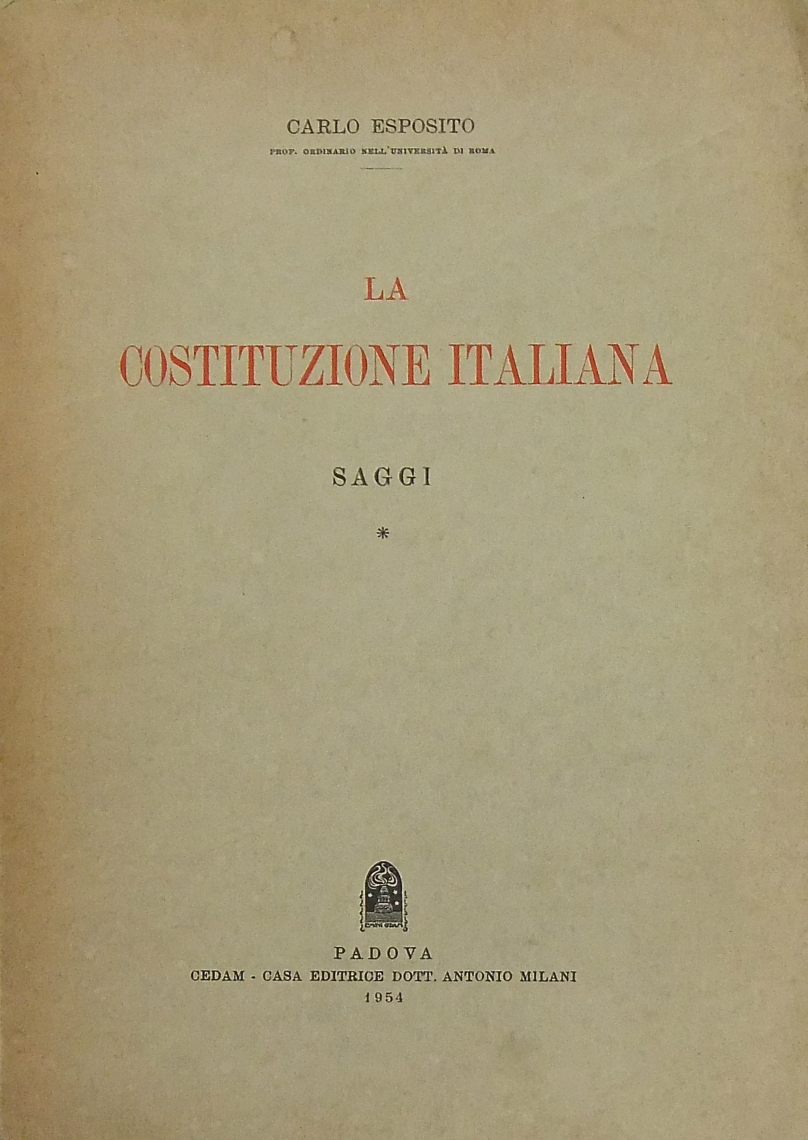 La Costituzione italiana. Saggi