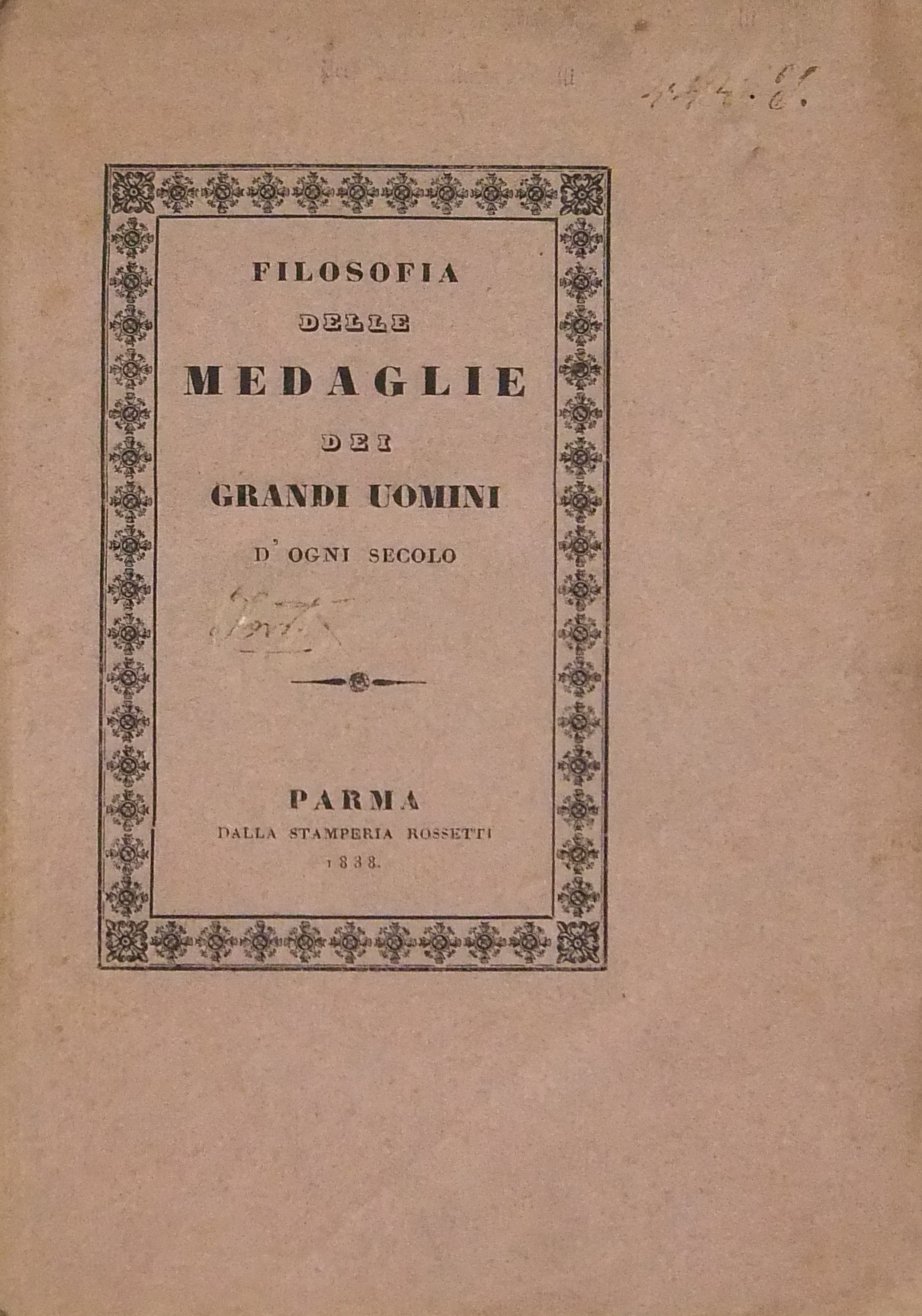 Filosofia delle medaglie dei grandi uomini d'ogni