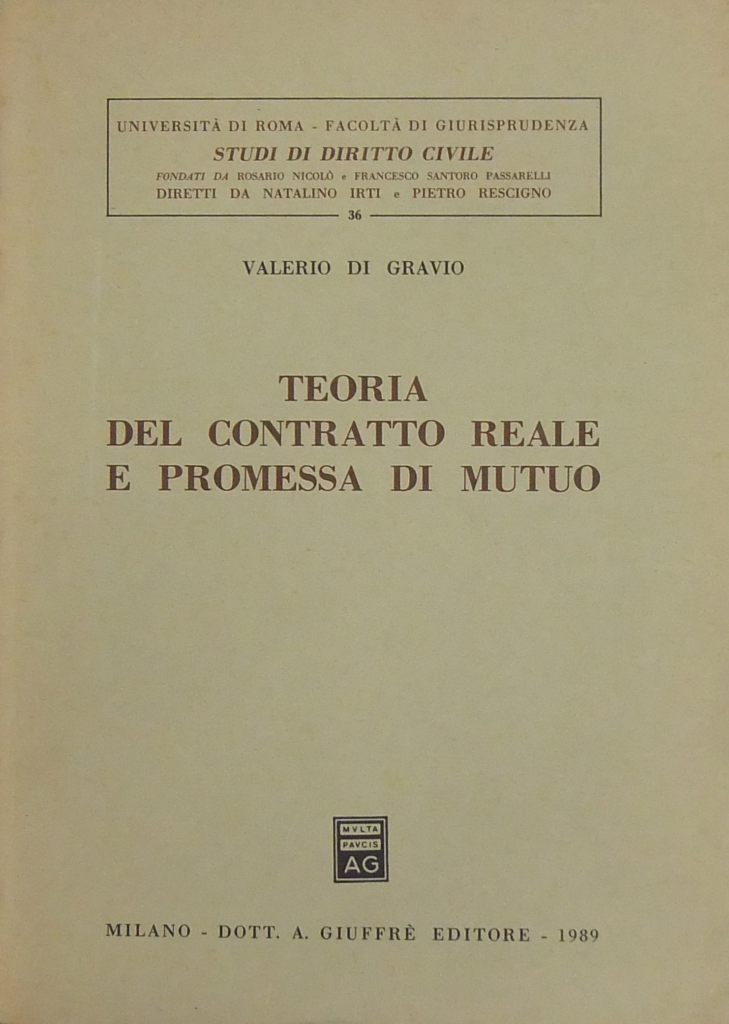 Teoria del contratto reale e promessa di mutuo