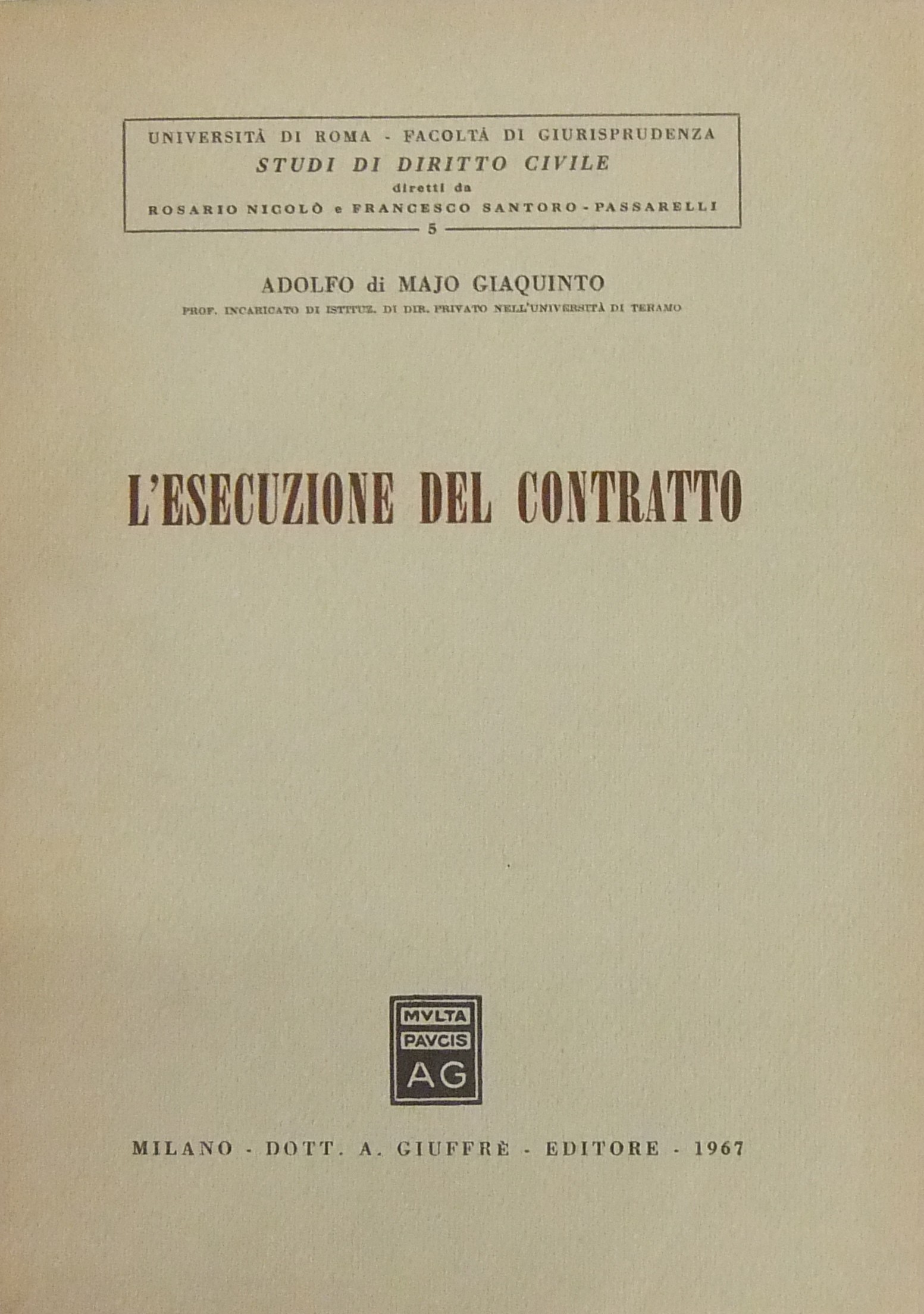 L'esecuzione del contratto