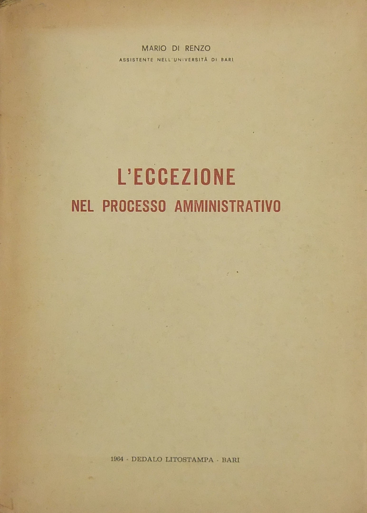 L'eccezione nel processo amministrativo