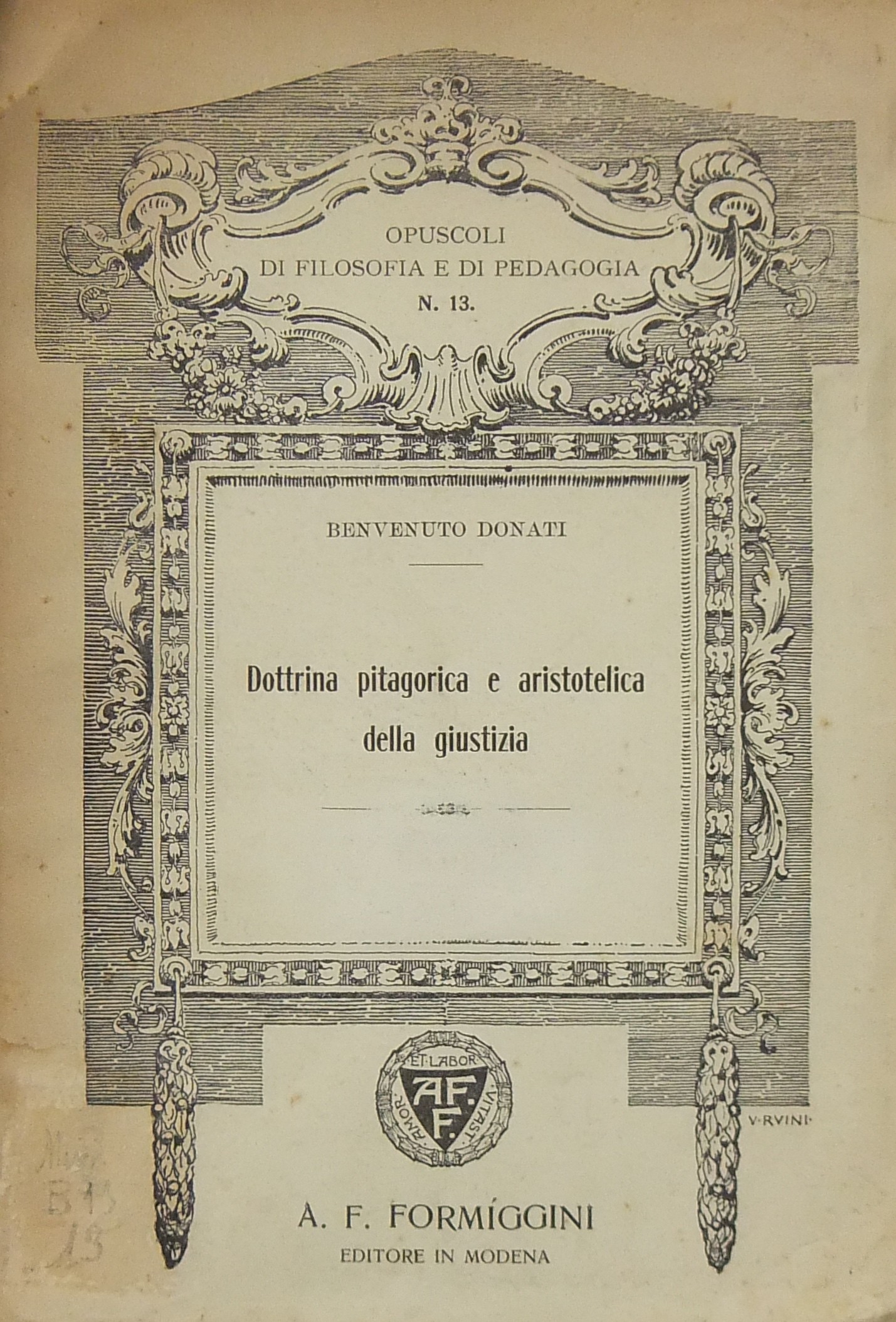Dottrina pitagorica e aristotelica della giustizia