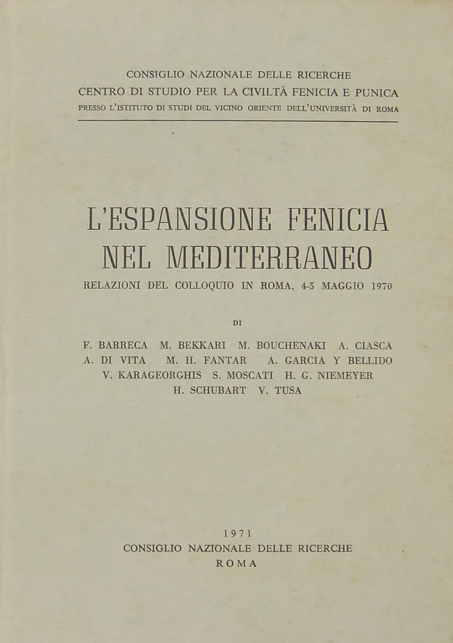 L'espansione fenicia nel Mediterraneo. Relazioni d