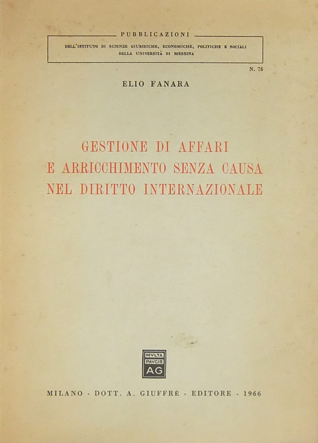 Gestione di affari e arricchimento senza causa nel